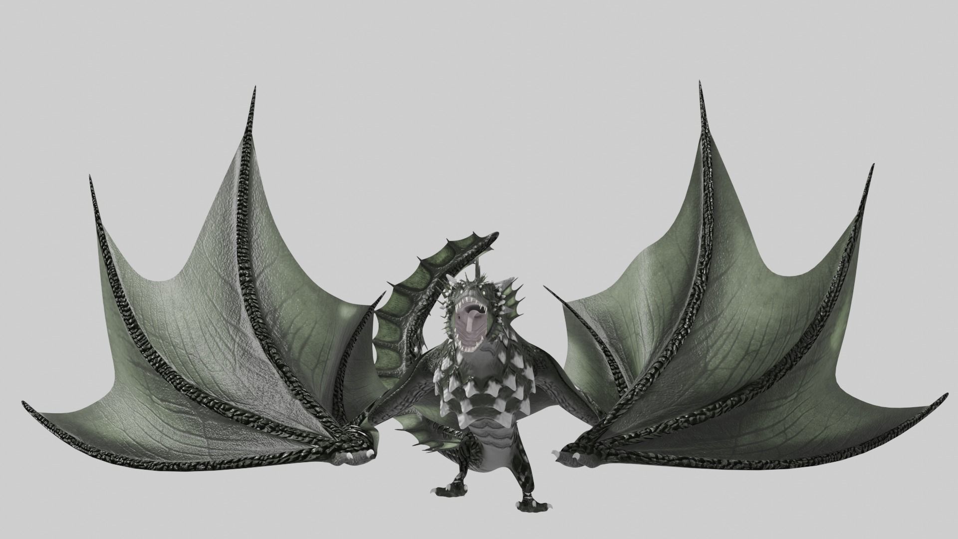 Low Poly Wyvern Dragon Animated Model Low-poly 3D model_9