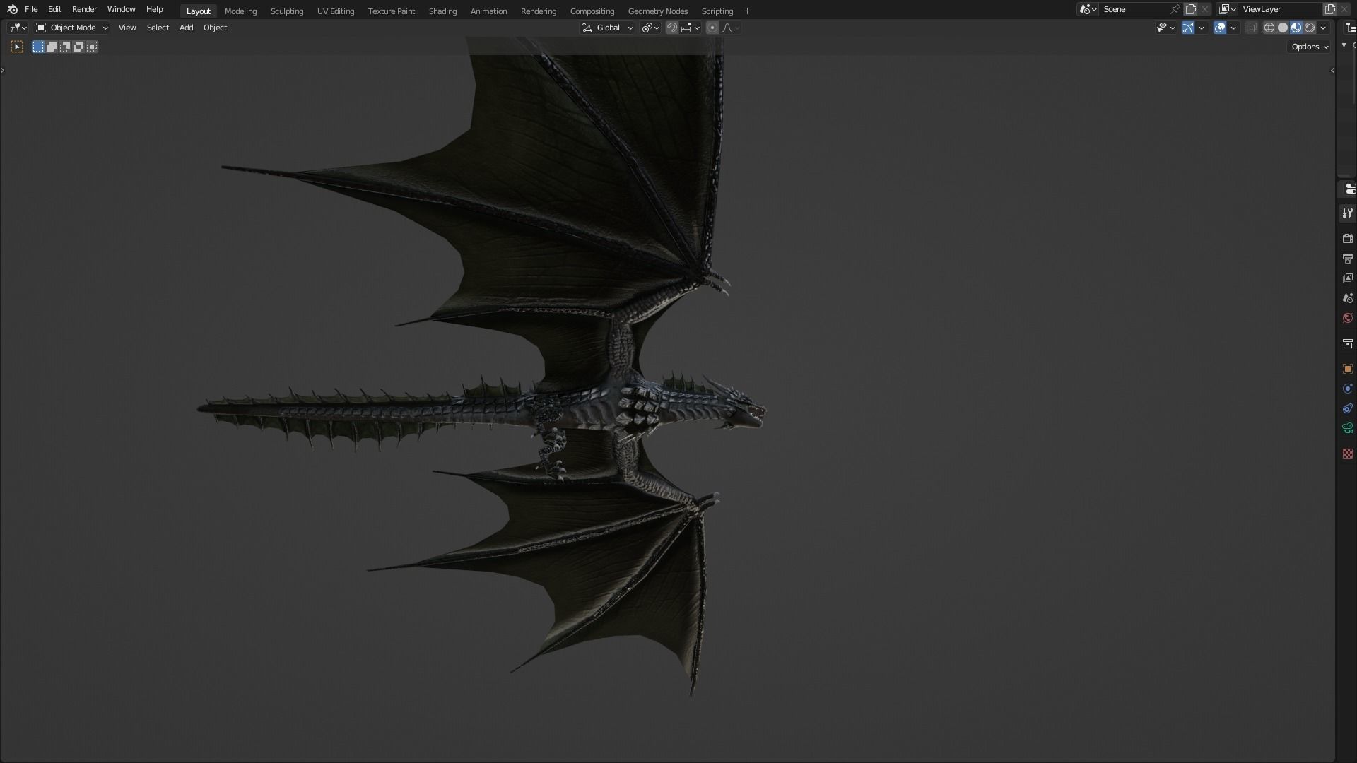 Low Poly Wyvern Dragon Animated Model Low-poly 3D model_67