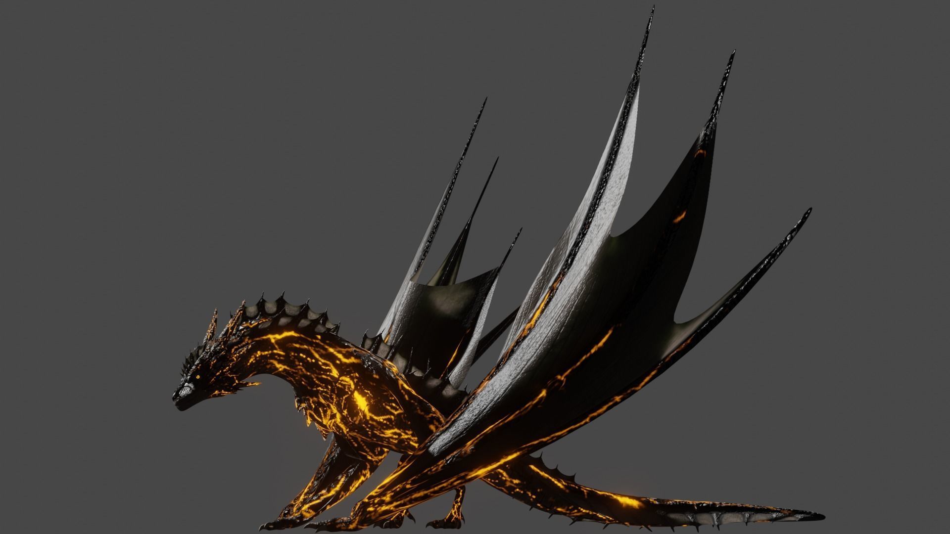 Low Poly Wyvern Dragon Animated Model Low-poly 3D model_21