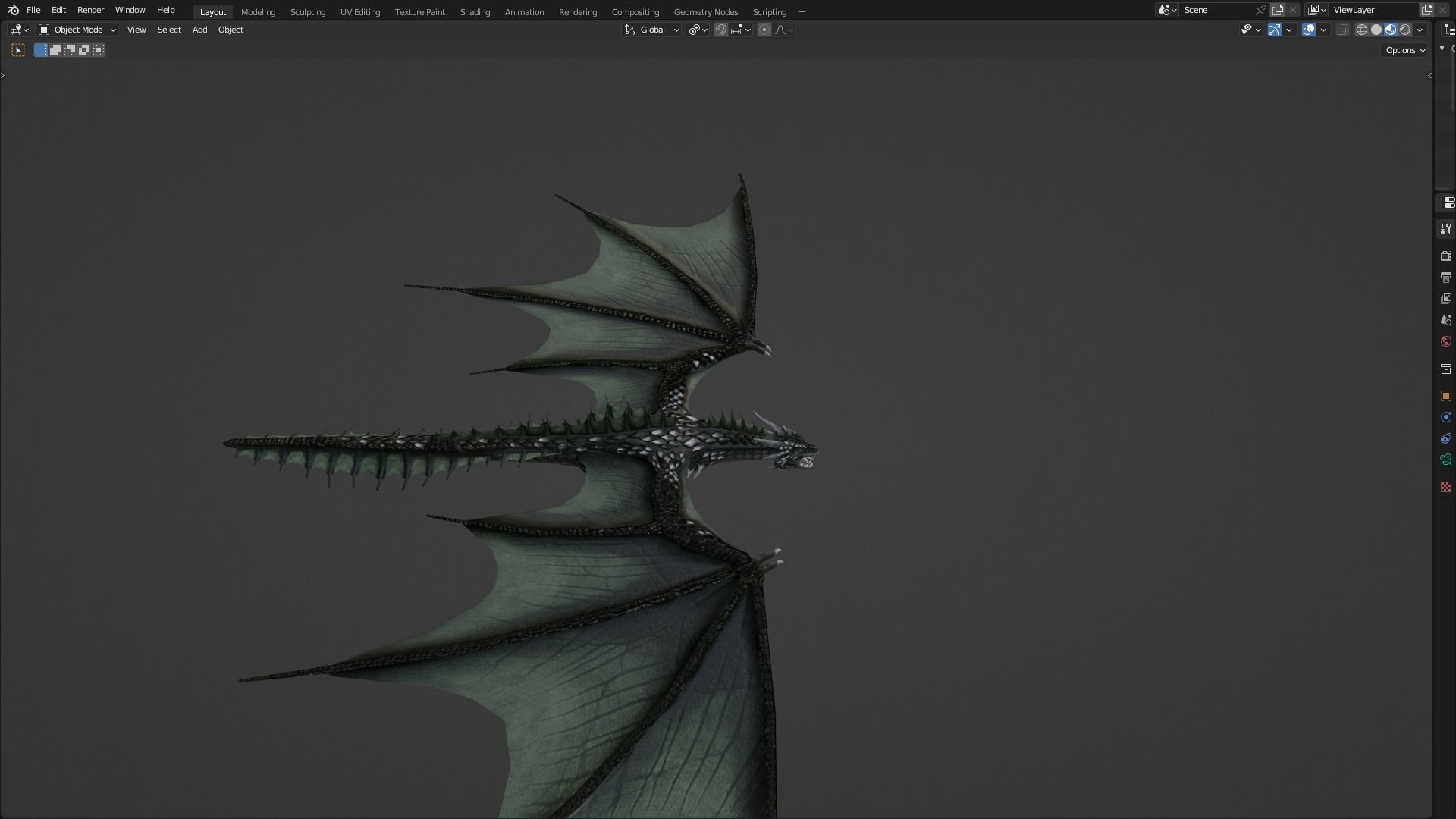 Low Poly Wyvern Dragon Animated Model Low-poly 3D model_59