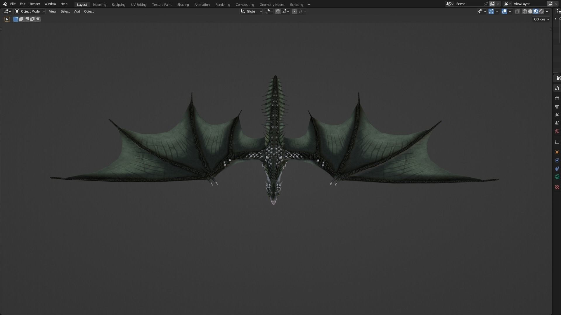 Low Poly Wyvern Dragon Animated Model Low-poly 3D model_53