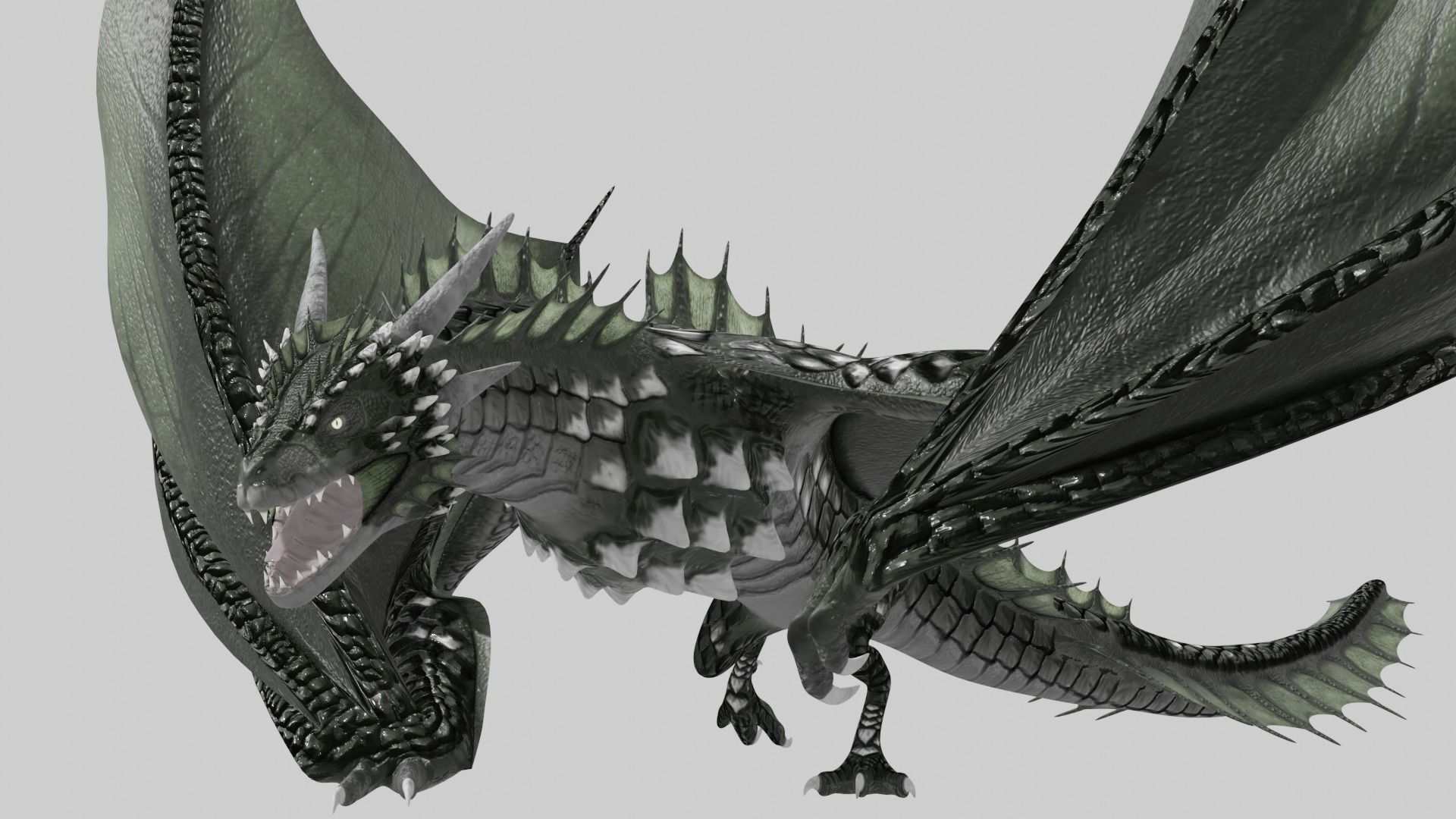 Low Poly Wyvern Dragon Animated Model Low-poly 3D model_5