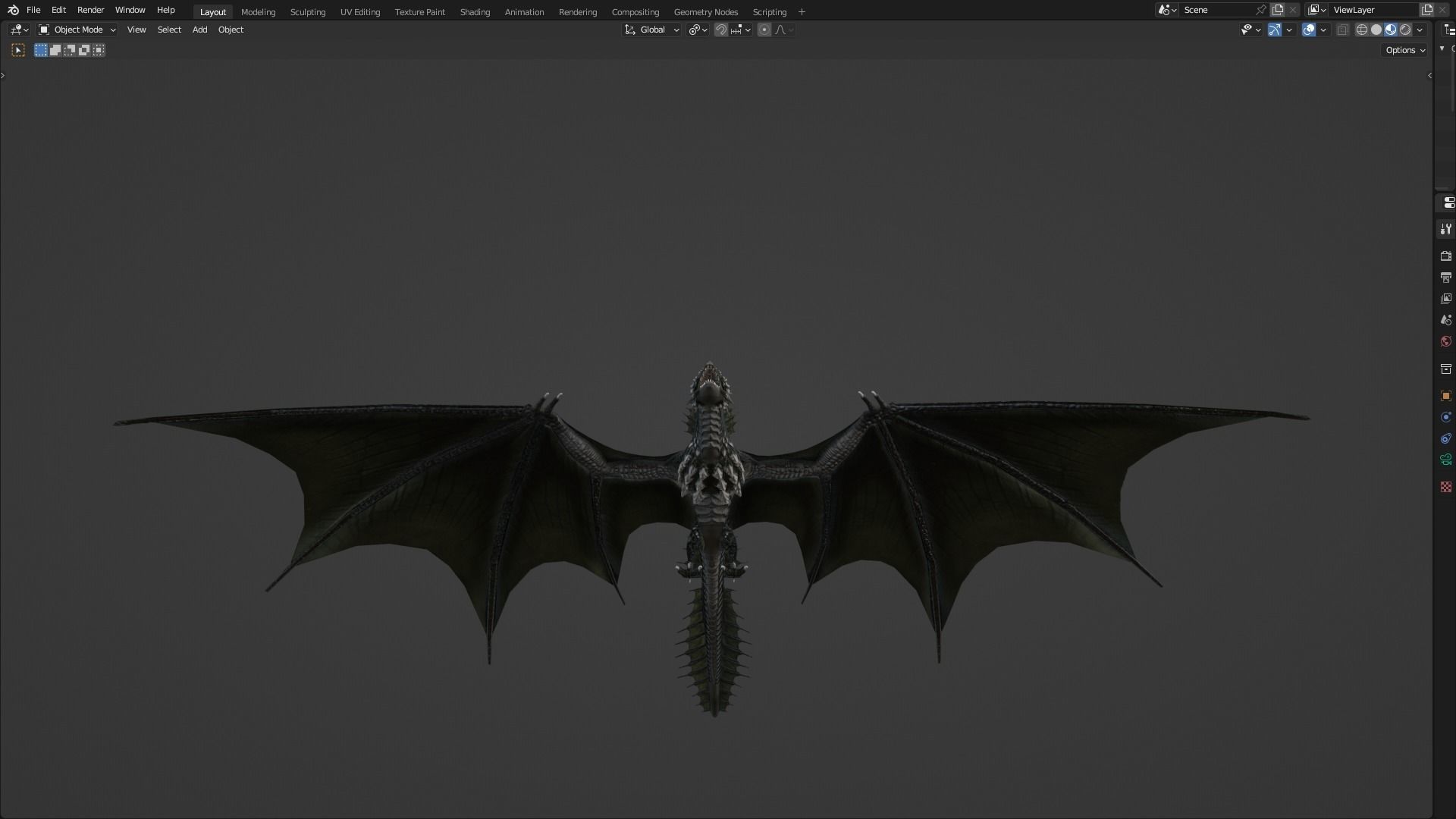 Low Poly Wyvern Dragon Animated Model Low-poly 3D model_61