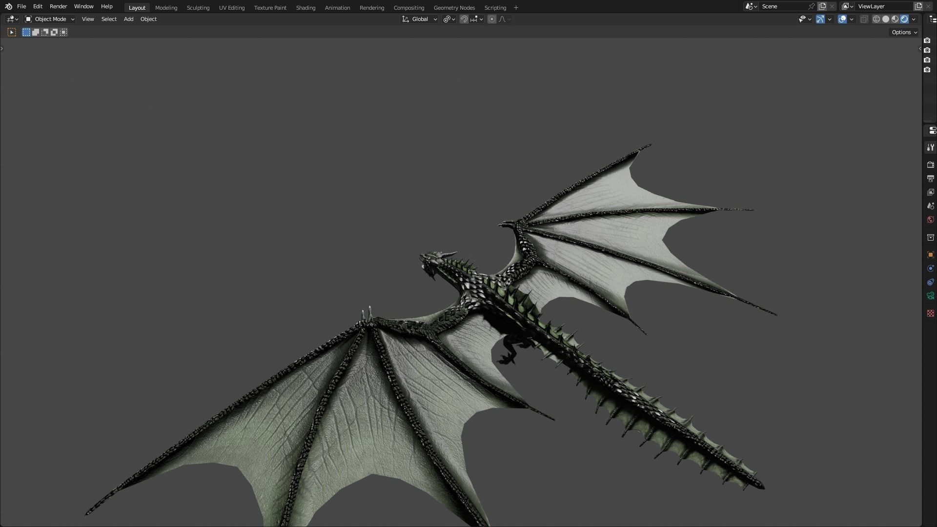 Low Poly Wyvern Dragon Animated Model Low-poly 3D model_80