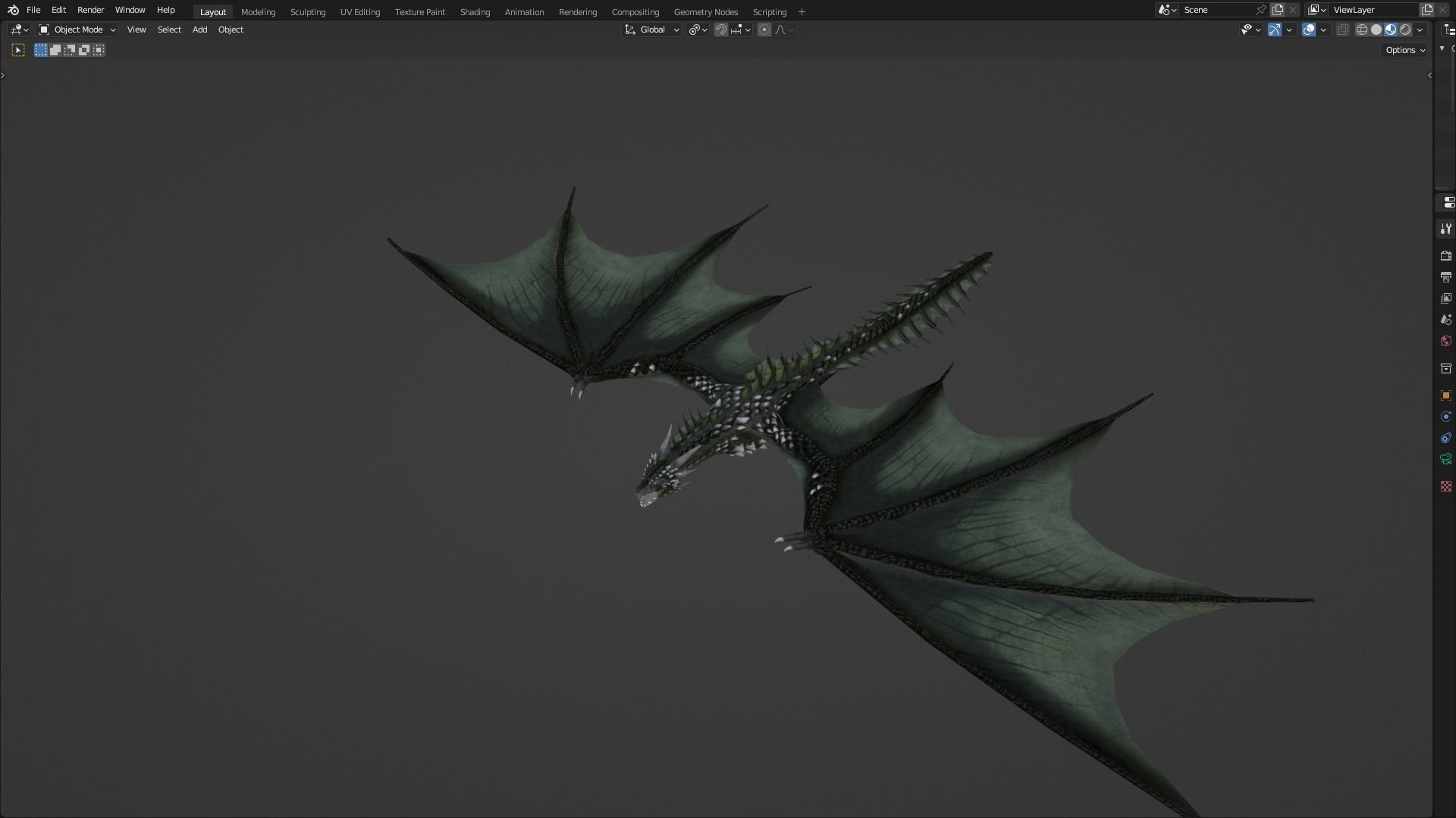 Low Poly Wyvern Dragon Animated Model Low-poly 3D model_54