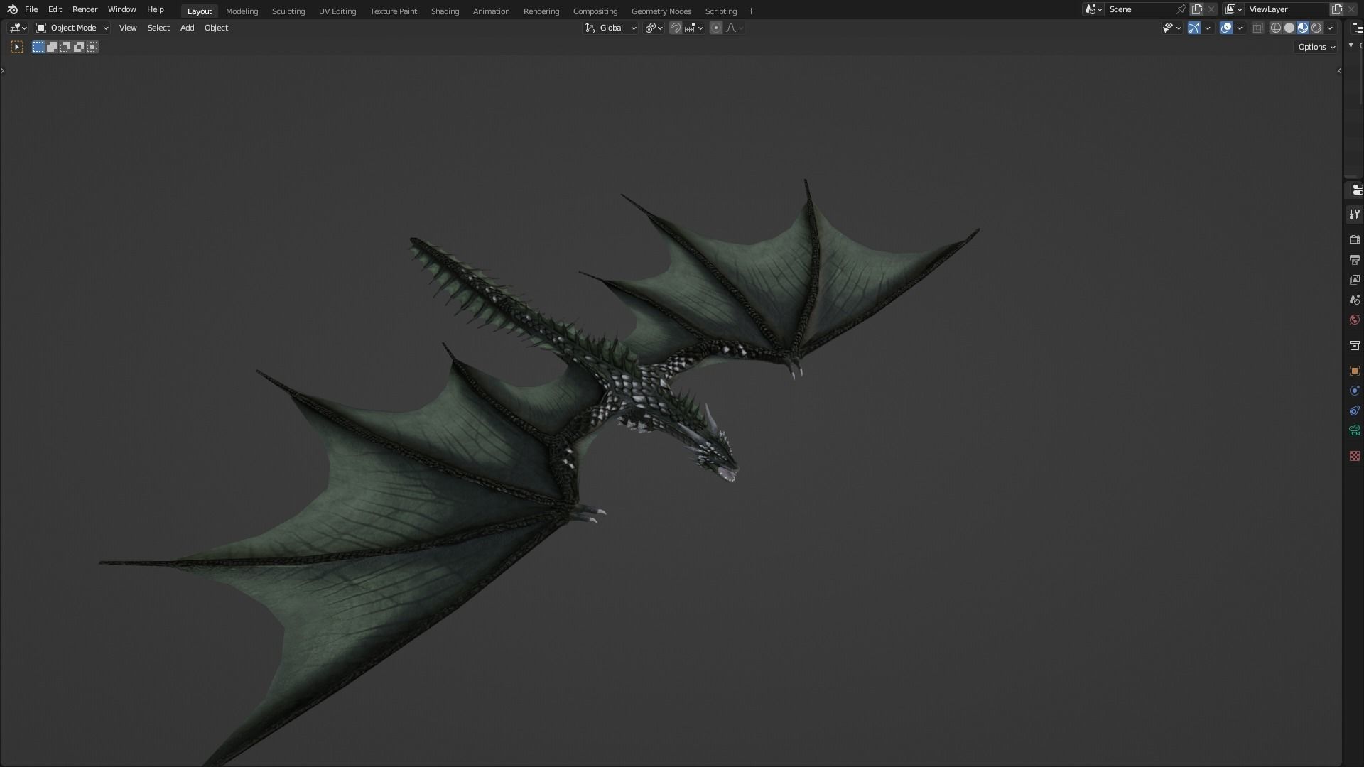 Low Poly Wyvern Dragon Animated Model Low-poly 3D model_60