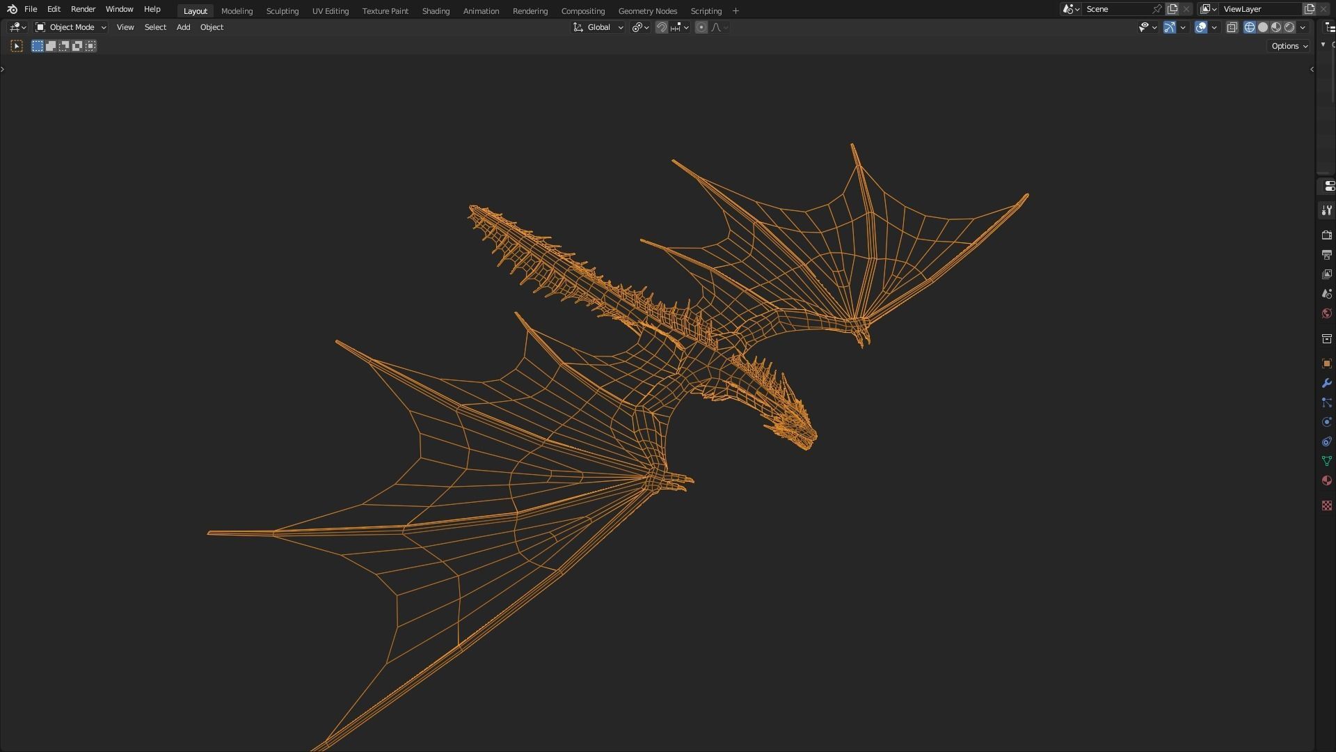 Low Poly Wyvern Dragon Animated Model Low-poly 3D model_37