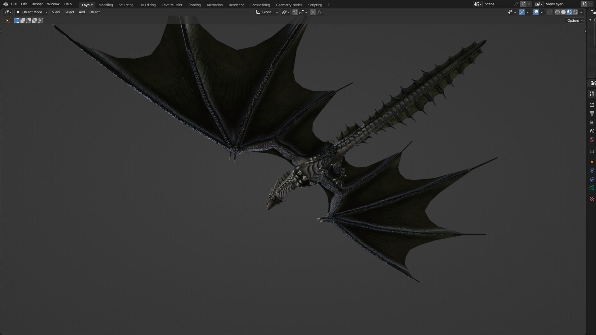 Low Poly Wyvern Dragon Animated Model Low-poly 3D model_64