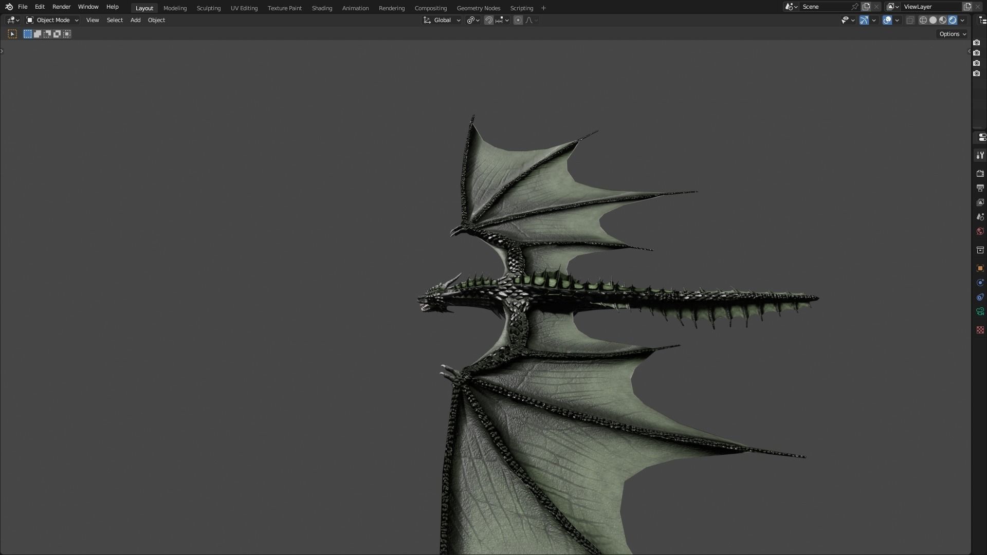 Low Poly Wyvern Dragon Animated Model Low-poly 3D model_79