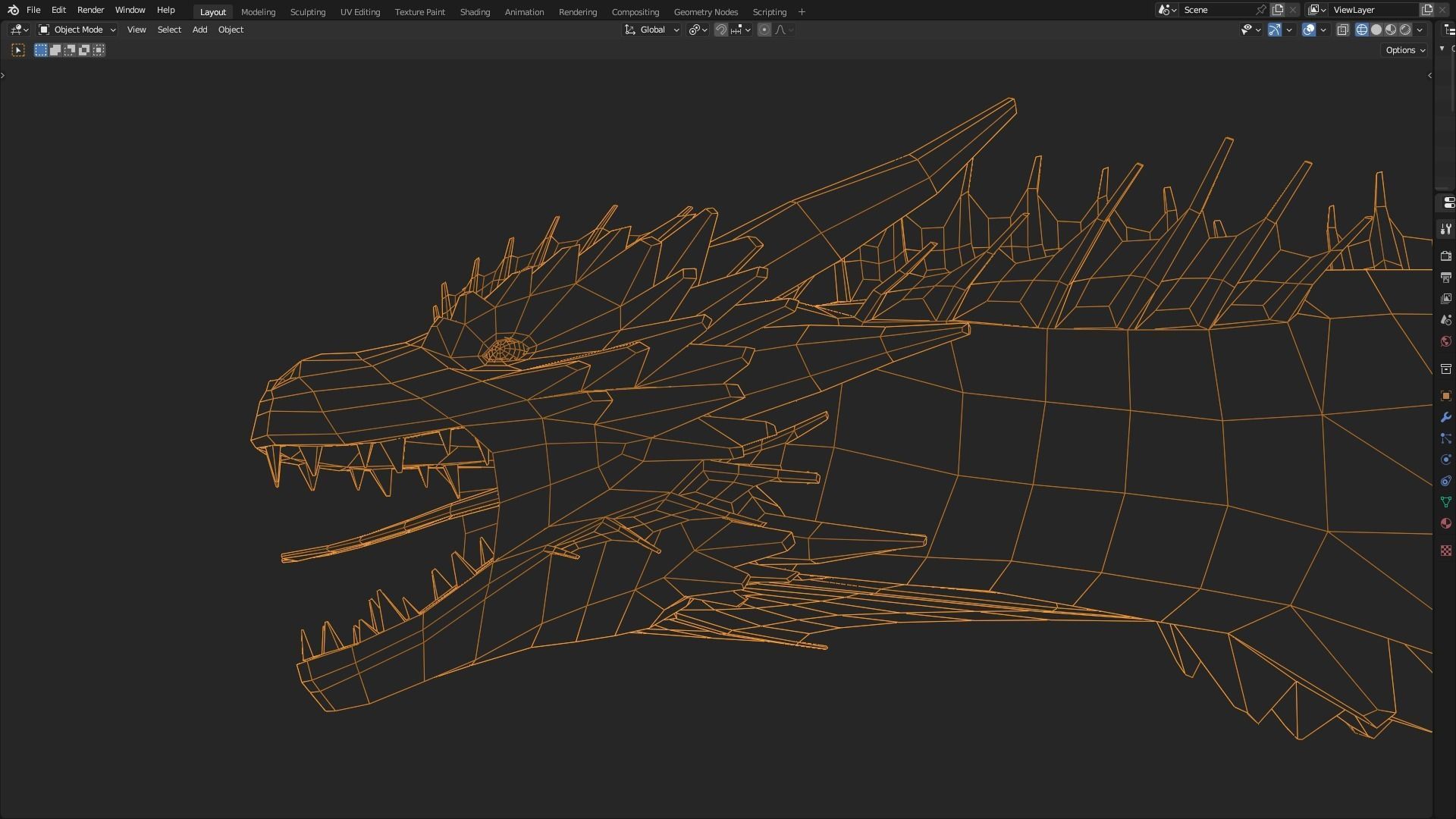 Low Poly Wyvern Dragon Animated Model Low-poly 3D model_40