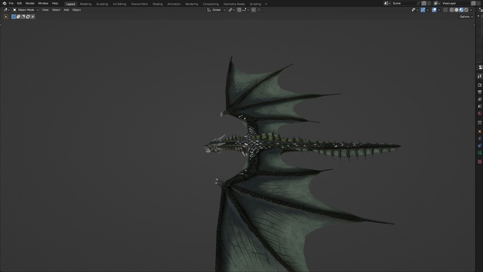 Low Poly Wyvern Dragon Animated Model Low-poly 3D model_55