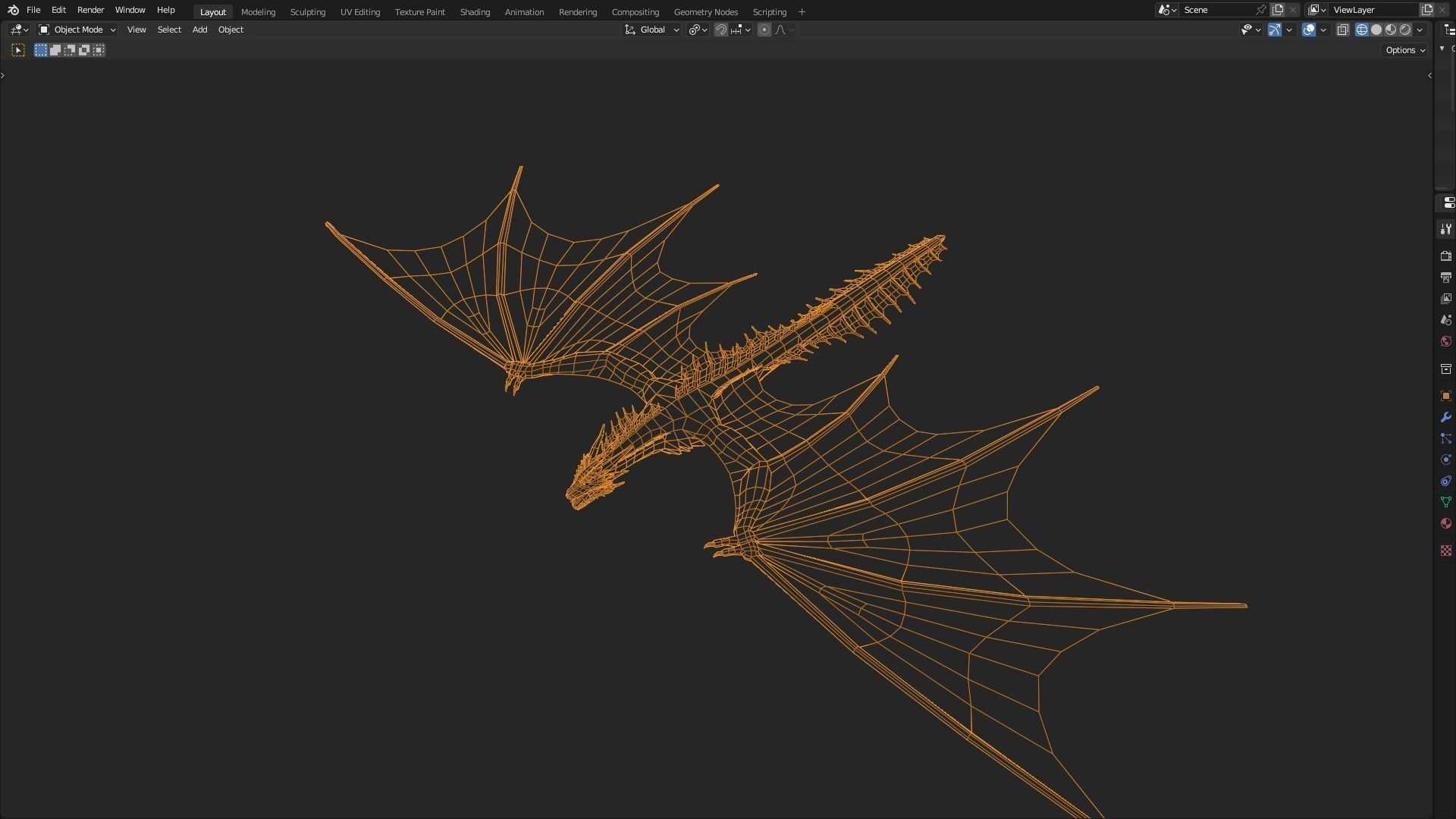 Low Poly Wyvern Dragon Animated Model Low-poly 3D model_31