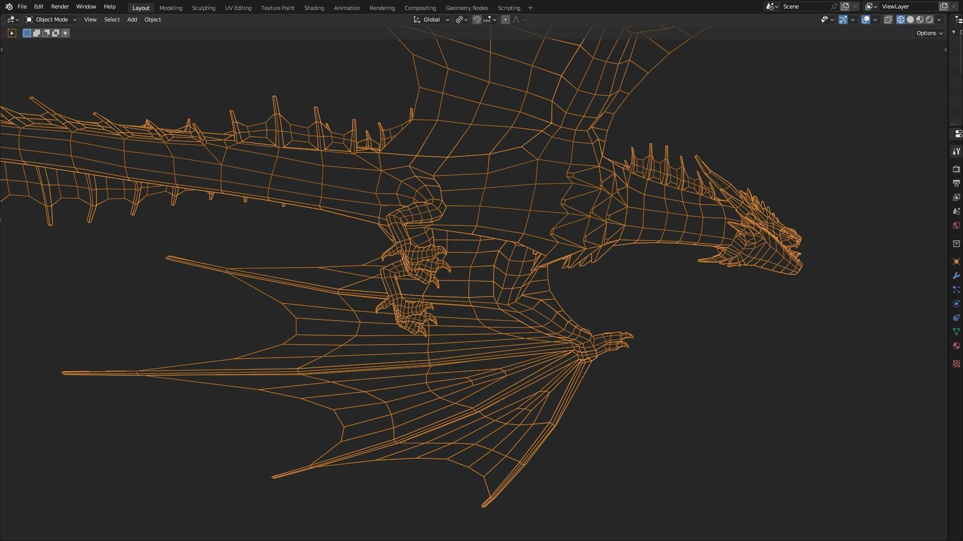 Low Poly Wyvern Dragon Animated Model Low-poly 3D model_42