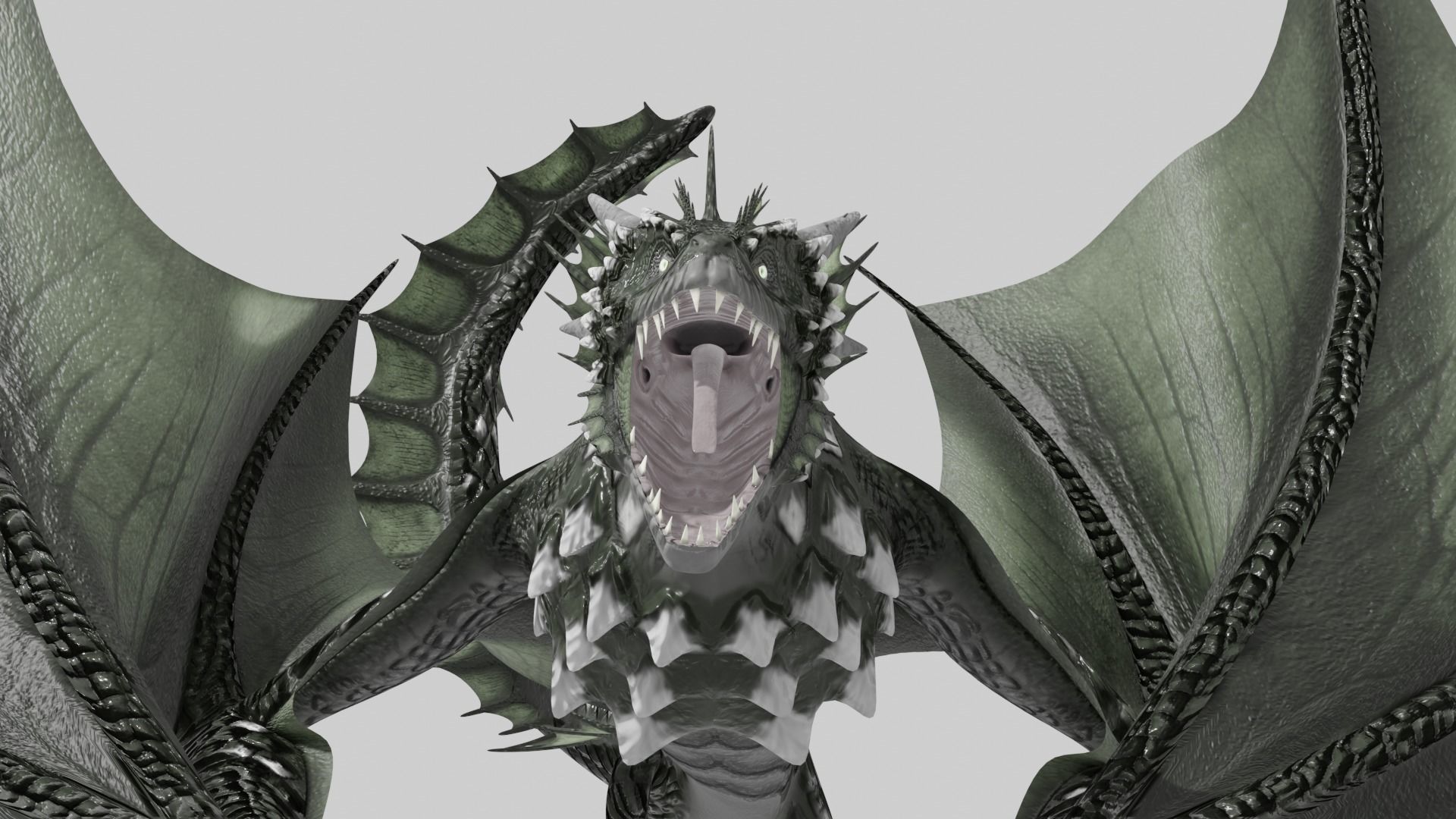 Low Poly Wyvern Dragon Animated Model Low-poly 3D model_8