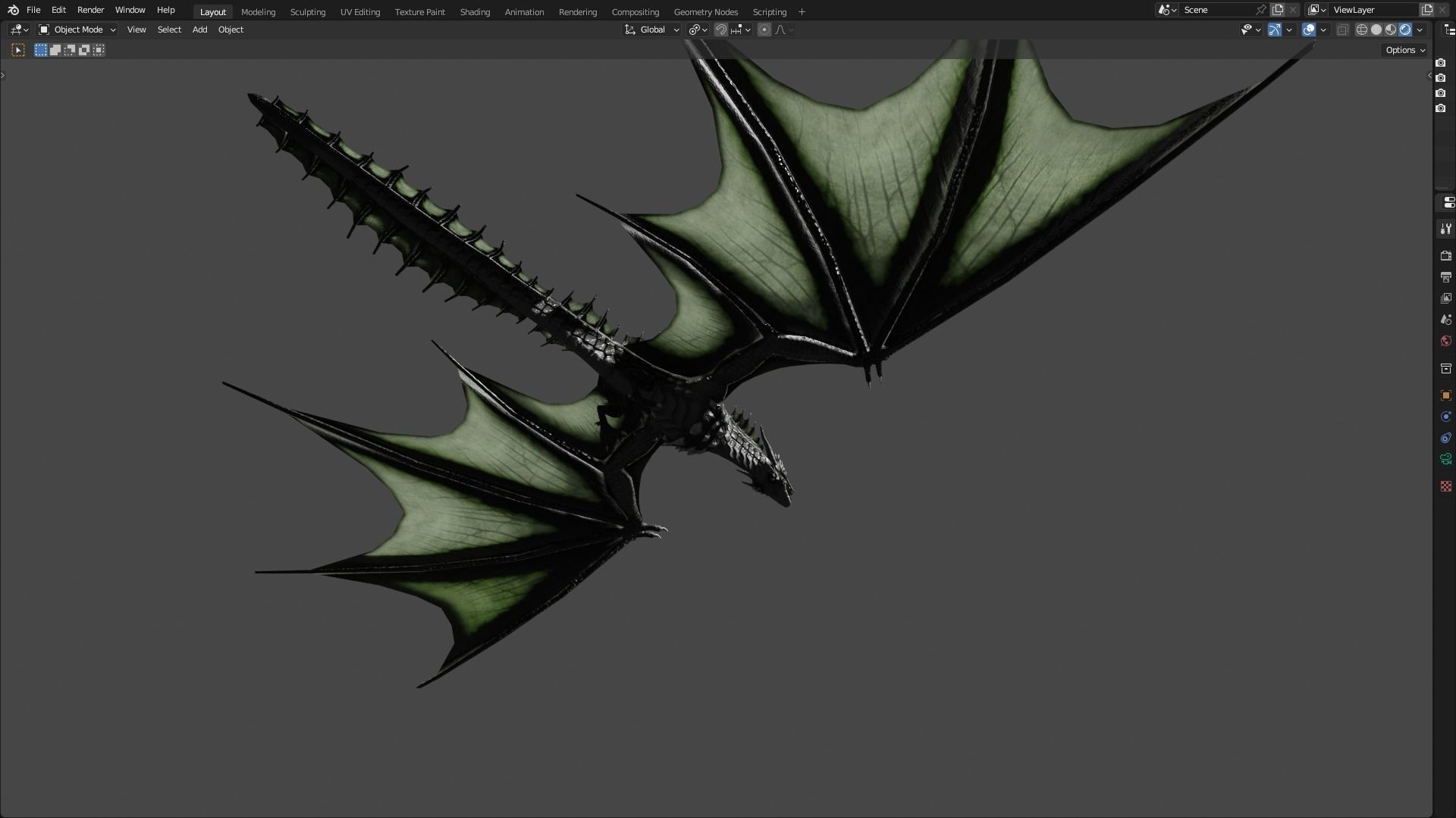 Low Poly Wyvern Dragon Animated Model Low-poly 3D model_90