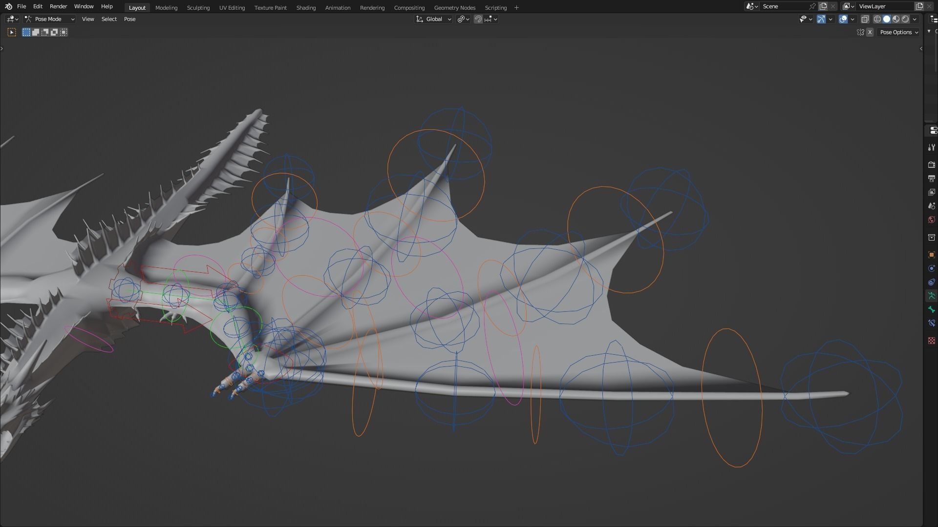 Low Poly Wyvern Dragon Animated Model Low-poly 3D model_108