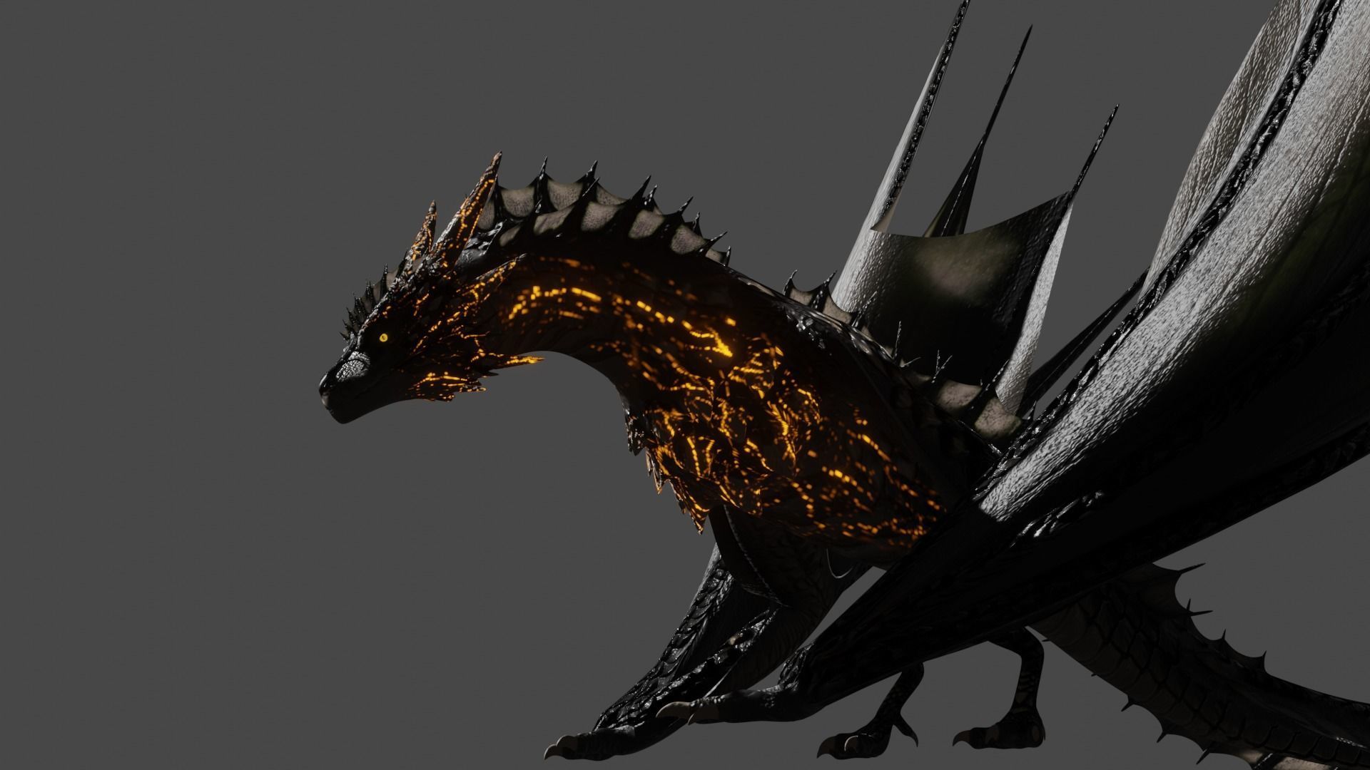 Low Poly Wyvern Dragon Animated Model Low-poly 3D model_17