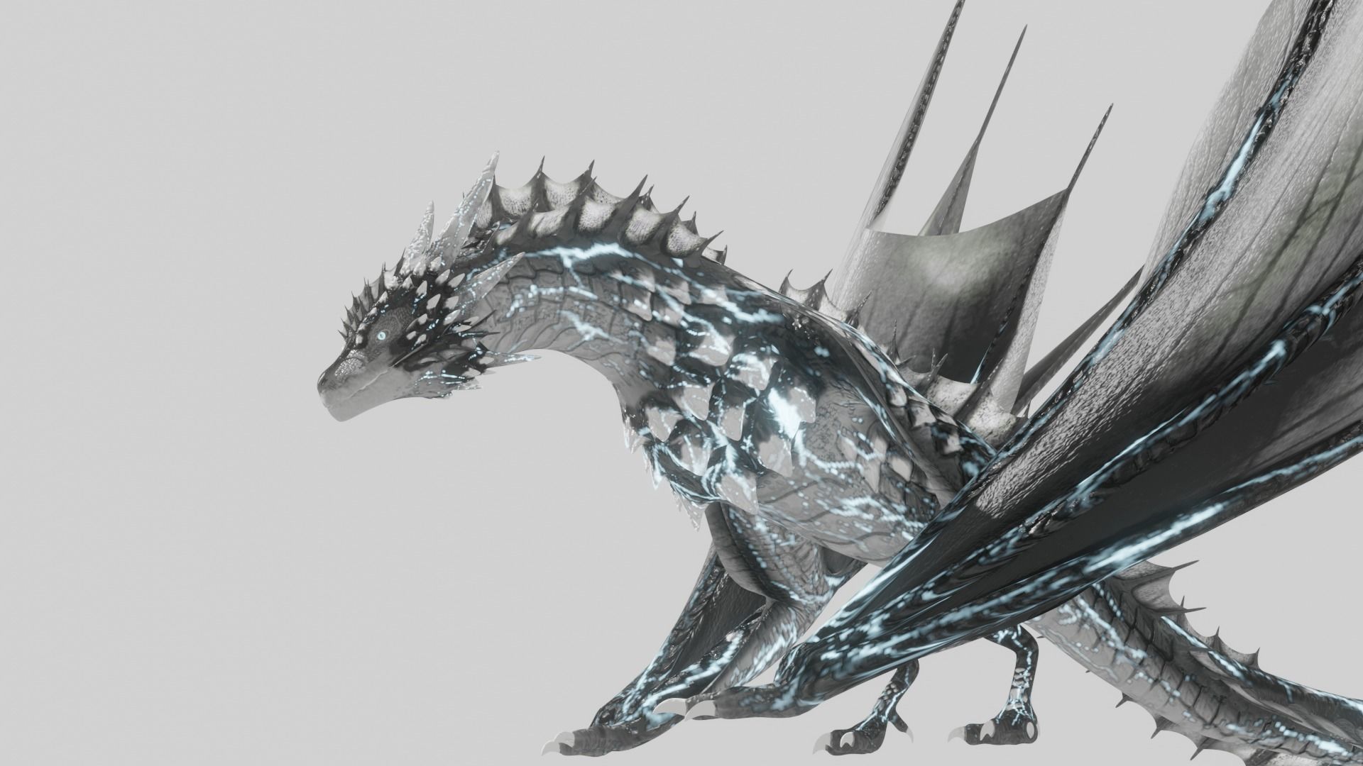 Low Poly Wyvern Dragon Animated Model Low-poly 3D model_20