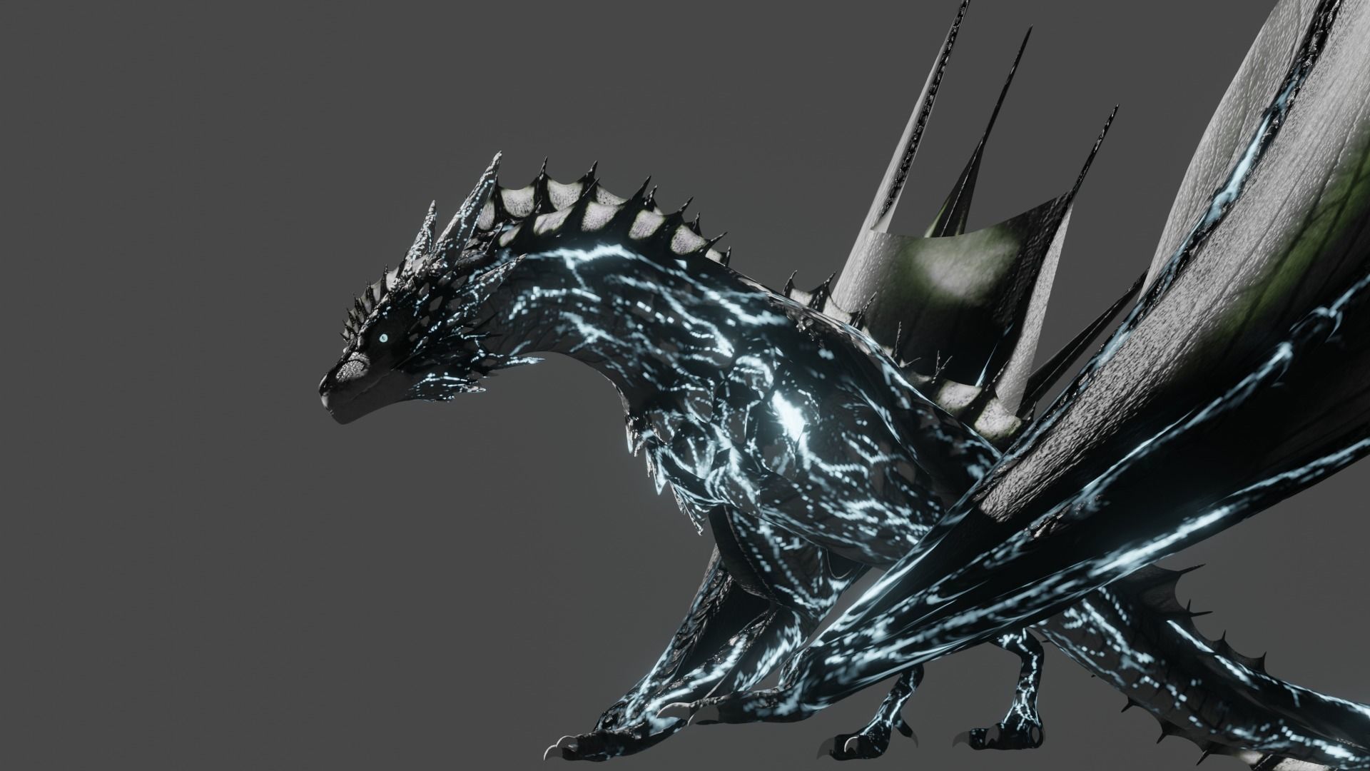 Low Poly Wyvern Dragon Animated Model Low-poly 3D model_18