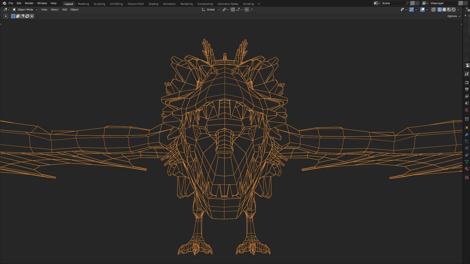 Low Poly Wyvern Dragon Animated Model Low-poly 3D model_41