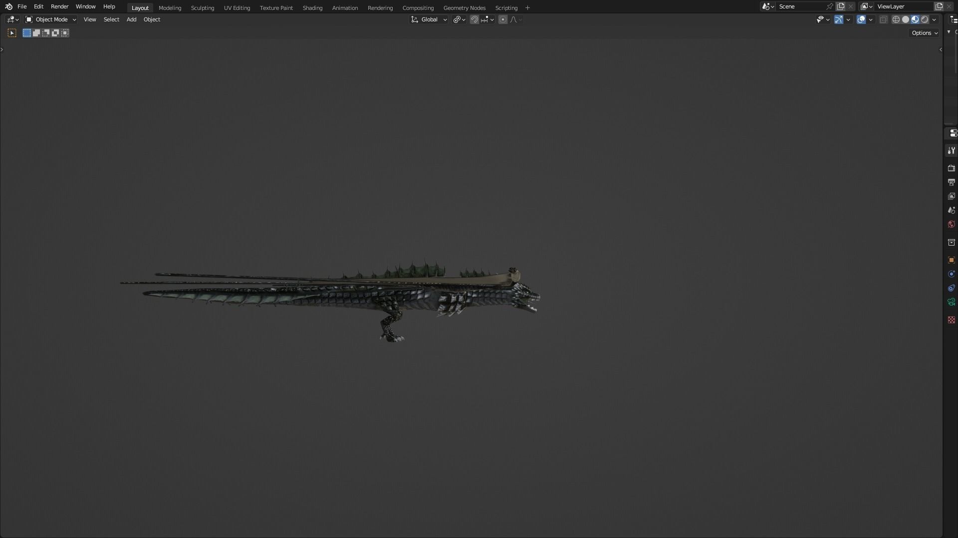 Low Poly Wyvern Dragon Animated Model Low-poly 3D model_51