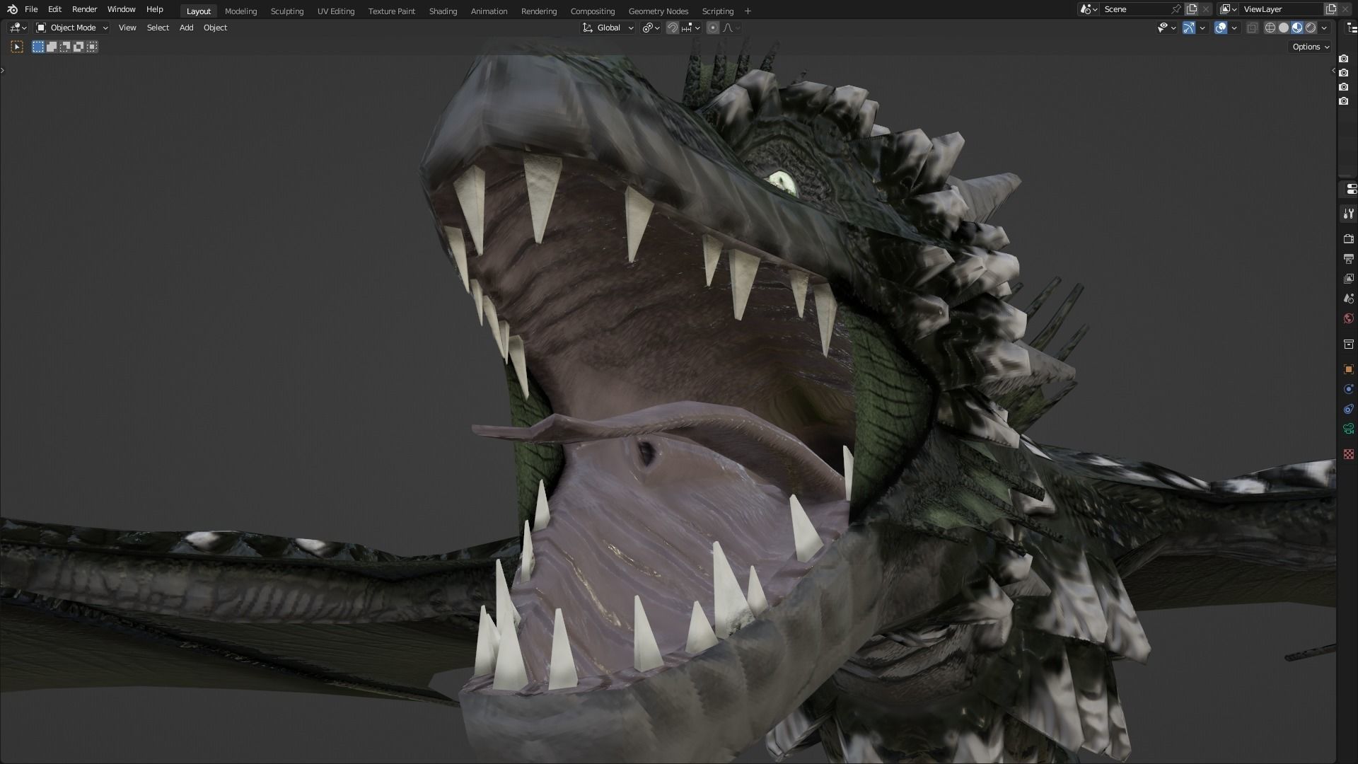 Low Poly Wyvern Dragon Animated Model Low-poly 3D model_101