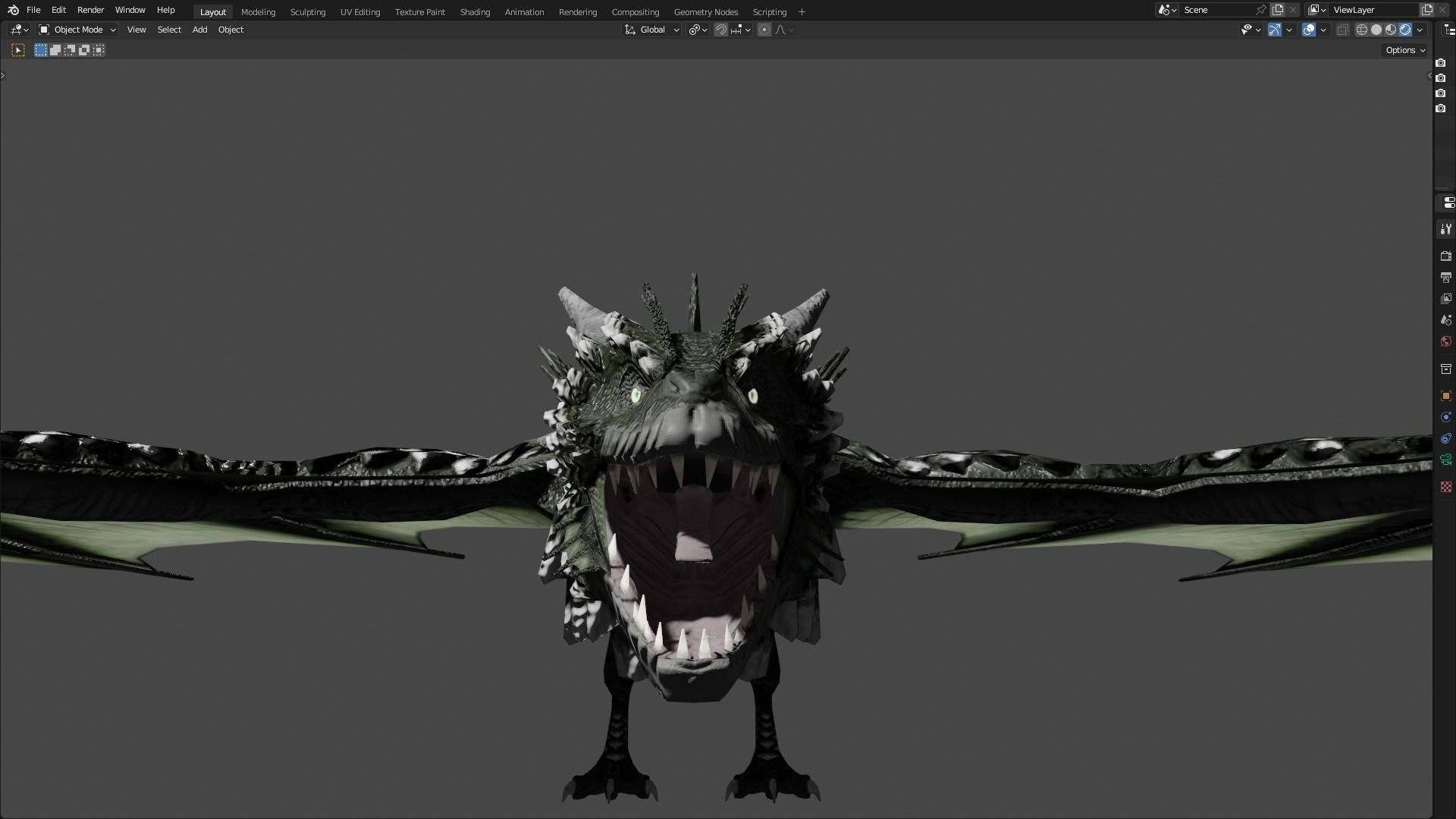 Low Poly Wyvern Dragon Animated Model Low-poly 3D model_95