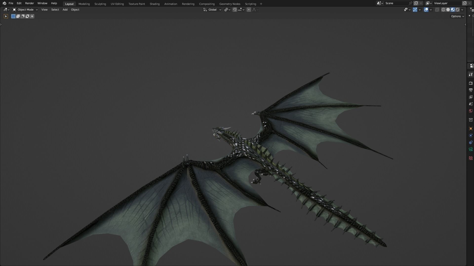 Low Poly Wyvern Dragon Animated Model Low-poly 3D model_56