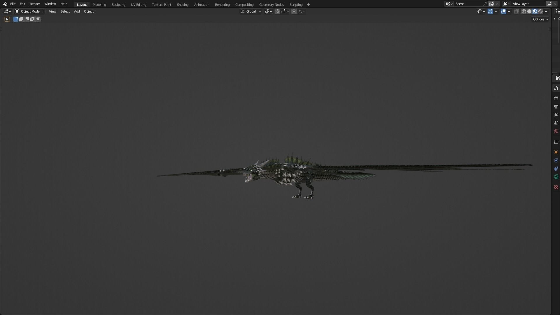 Low Poly Wyvern Dragon Animated Model Low-poly 3D model_46