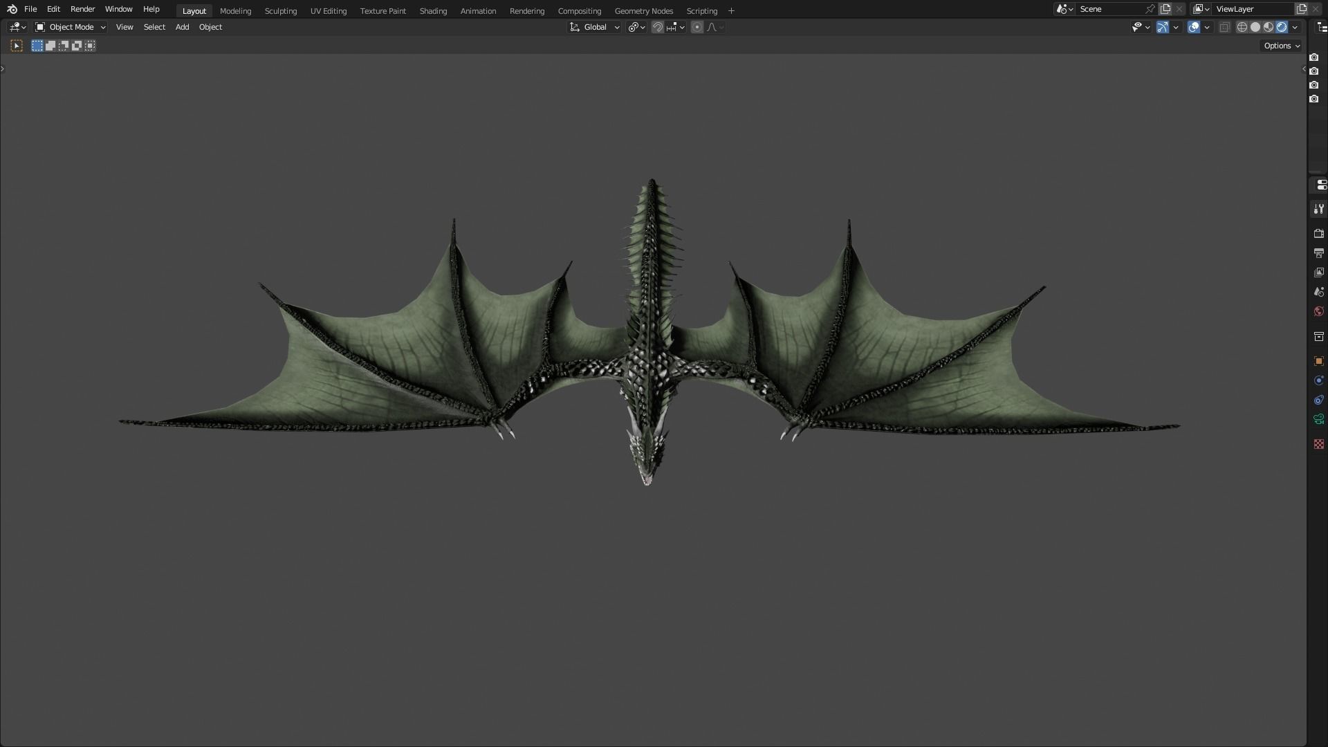 Low Poly Wyvern Dragon Animated Model Low-poly 3D model_77