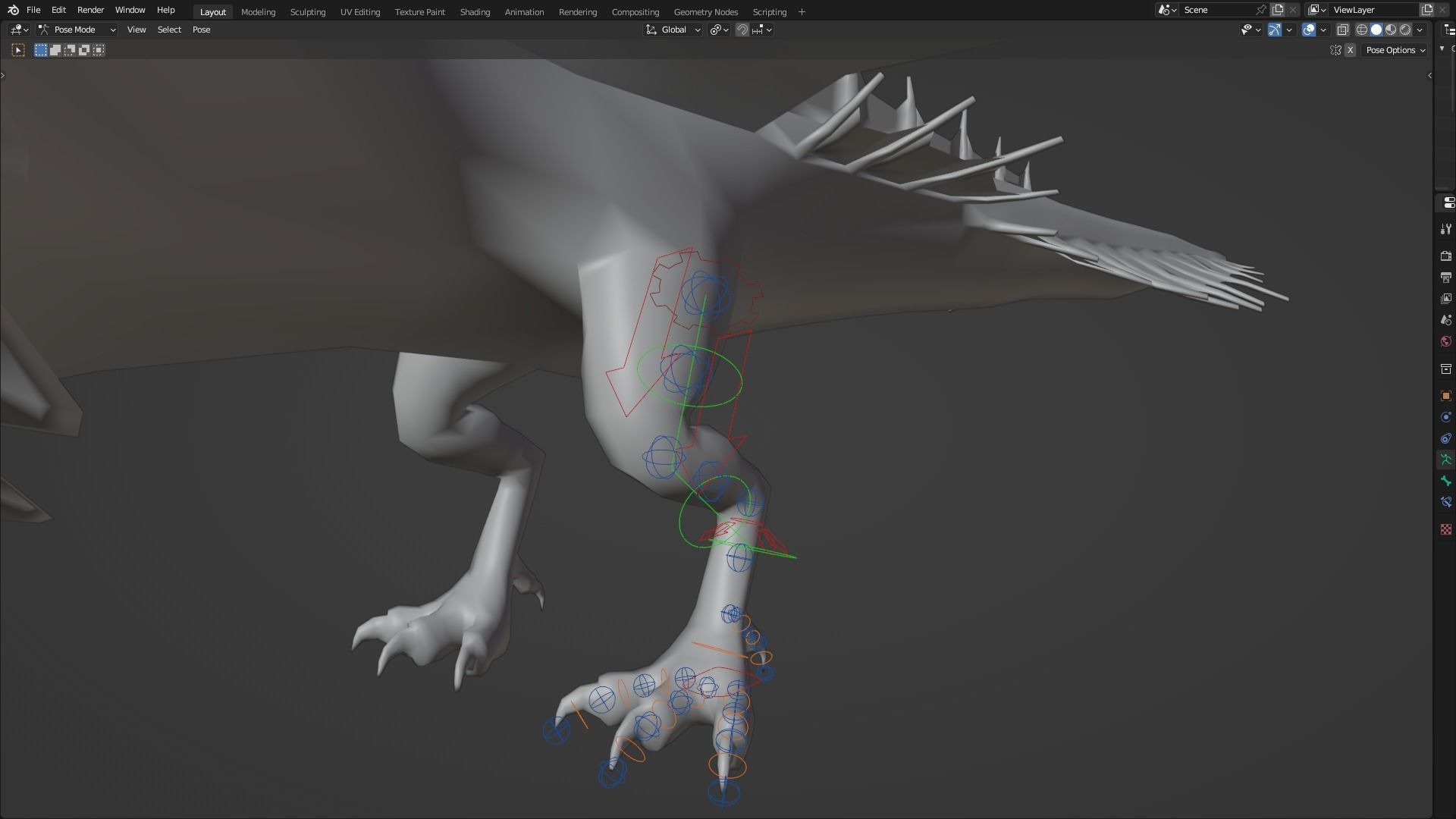 Low Poly Wyvern Dragon Animated Model Low-poly 3D model_109