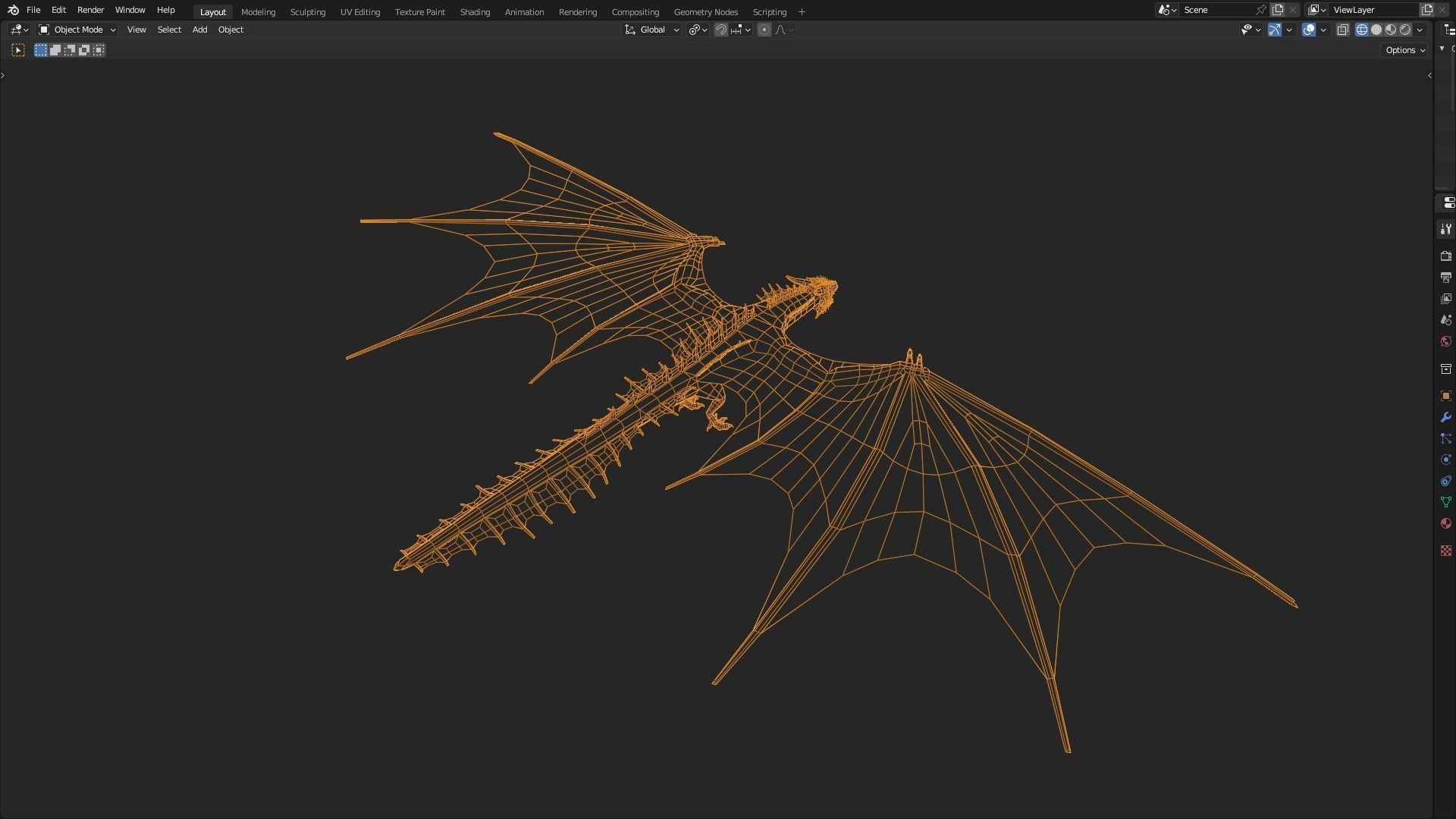 Low Poly Wyvern Dragon Animated Model Low-poly 3D model_35