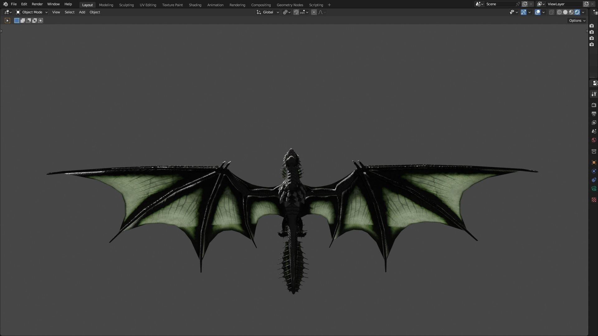 Low Poly Wyvern Dragon Animated Model Low-poly 3D model_85