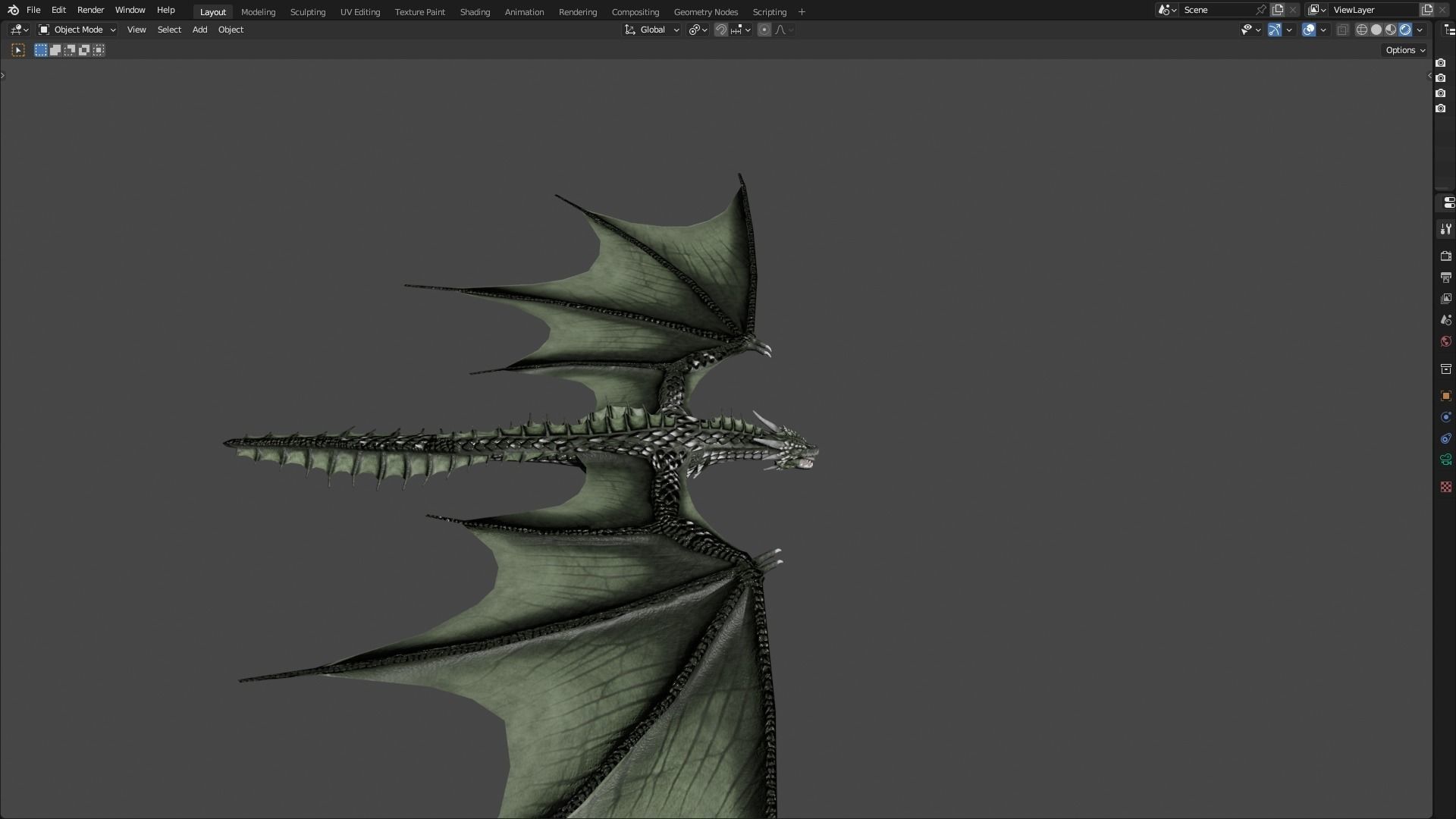 Low Poly Wyvern Dragon Animated Model Low-poly 3D model_83