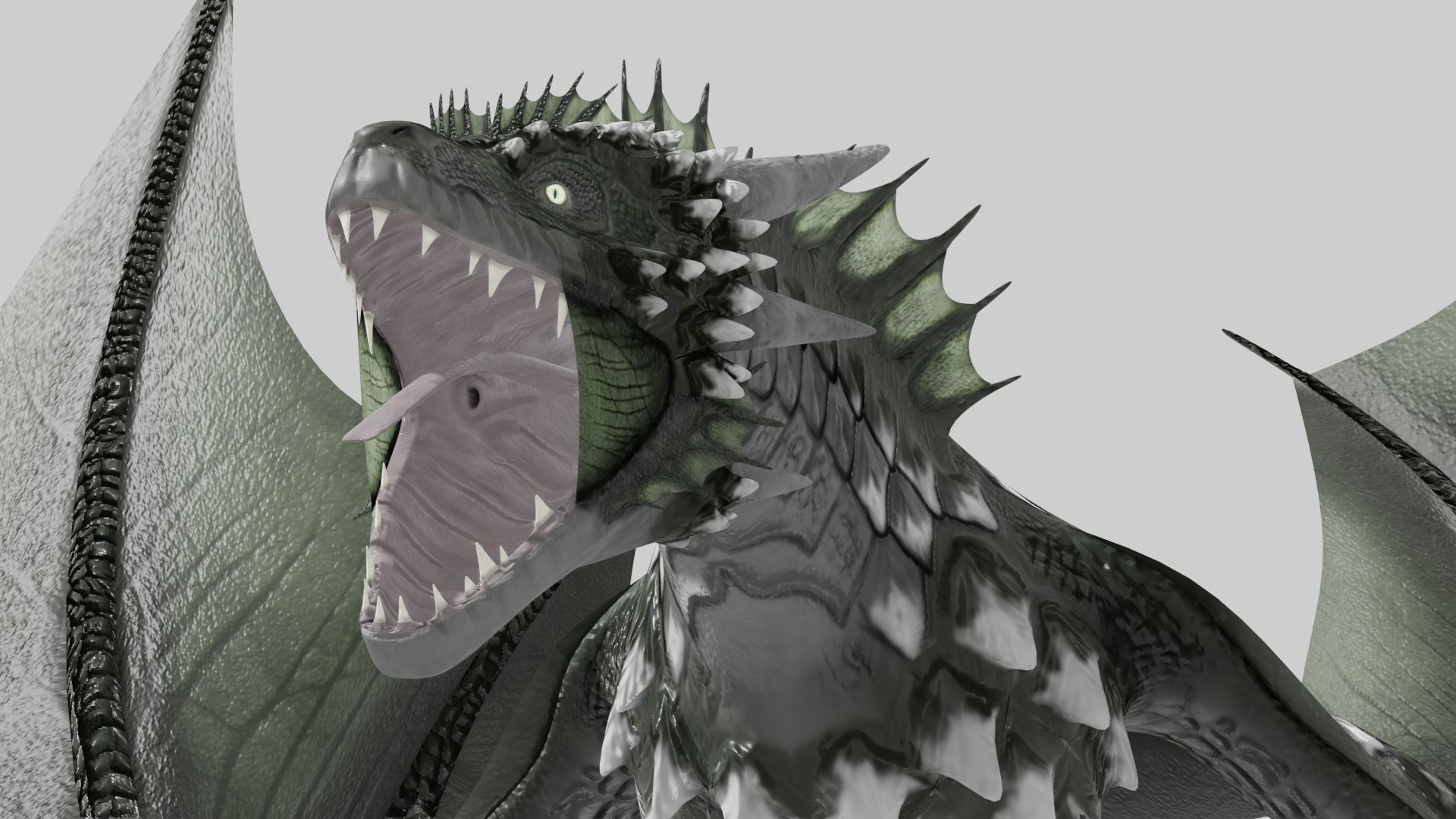 Low Poly Wyvern Dragon Animated Model Low-poly 3D model_6