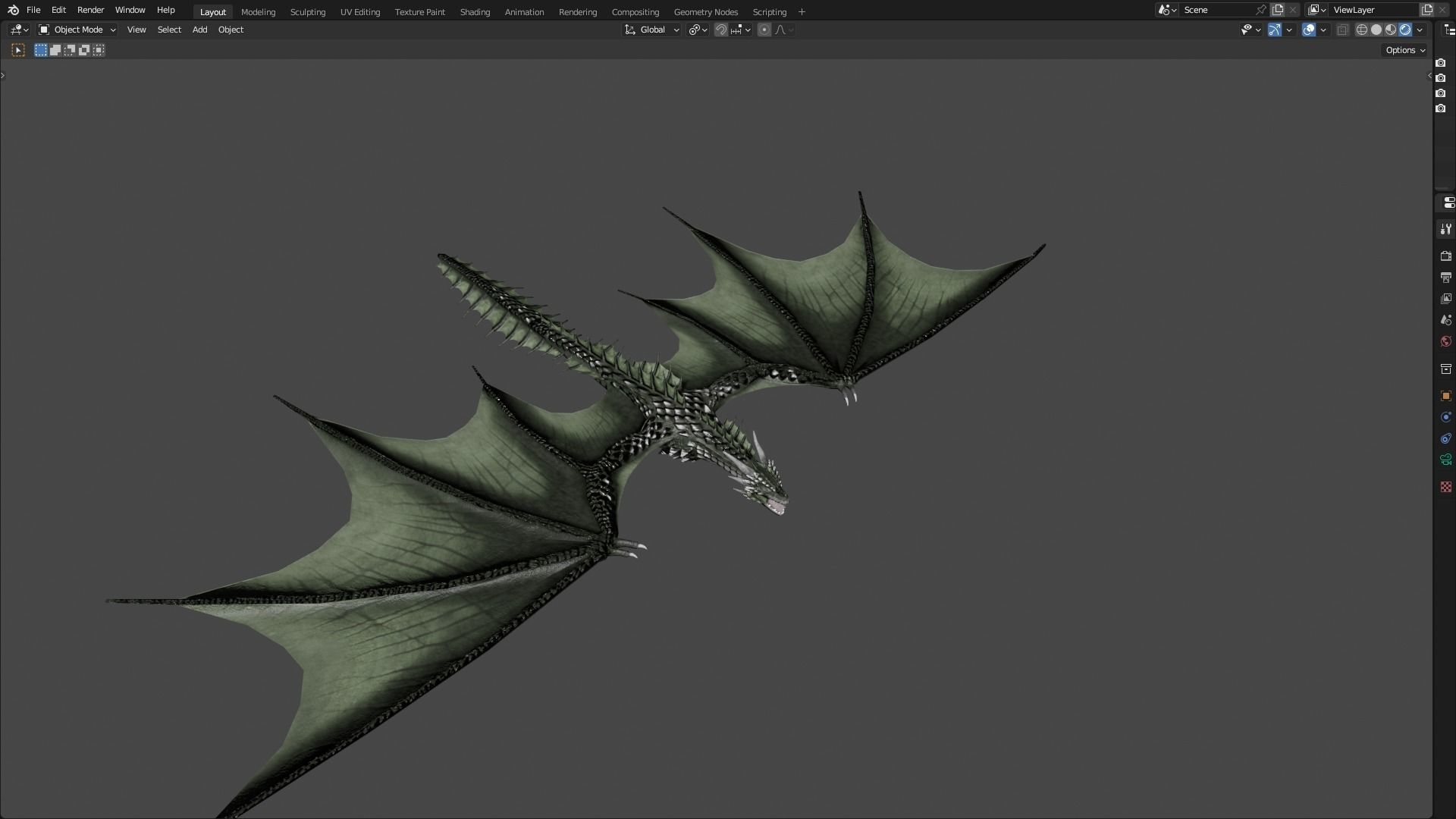 Low Poly Wyvern Dragon Animated Model Low-poly 3D model_84