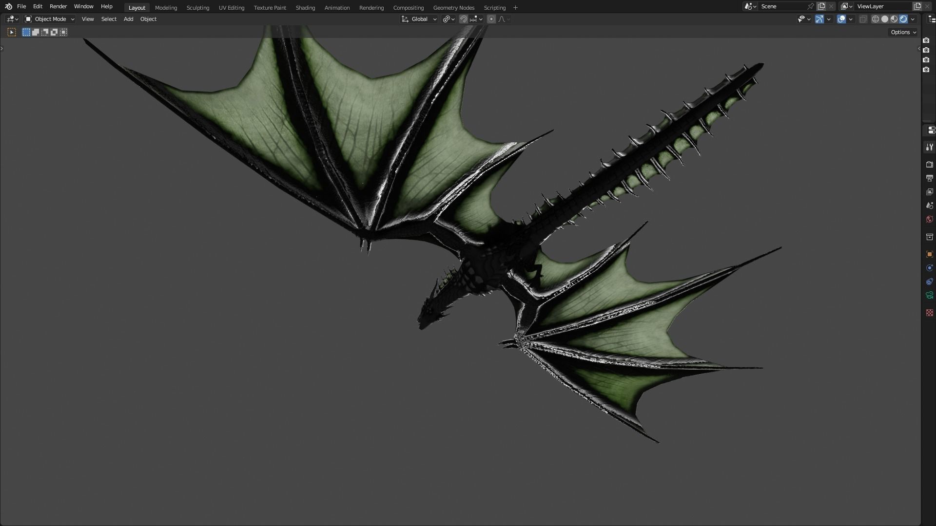 Low Poly Wyvern Dragon Animated Model Low-poly 3D model_88