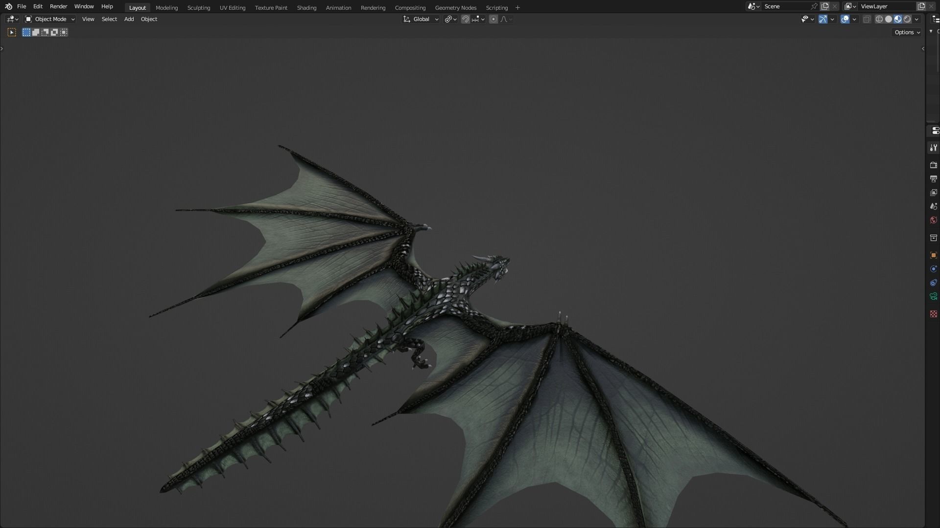 Low Poly Wyvern Dragon Animated Model Low-poly 3D model_58