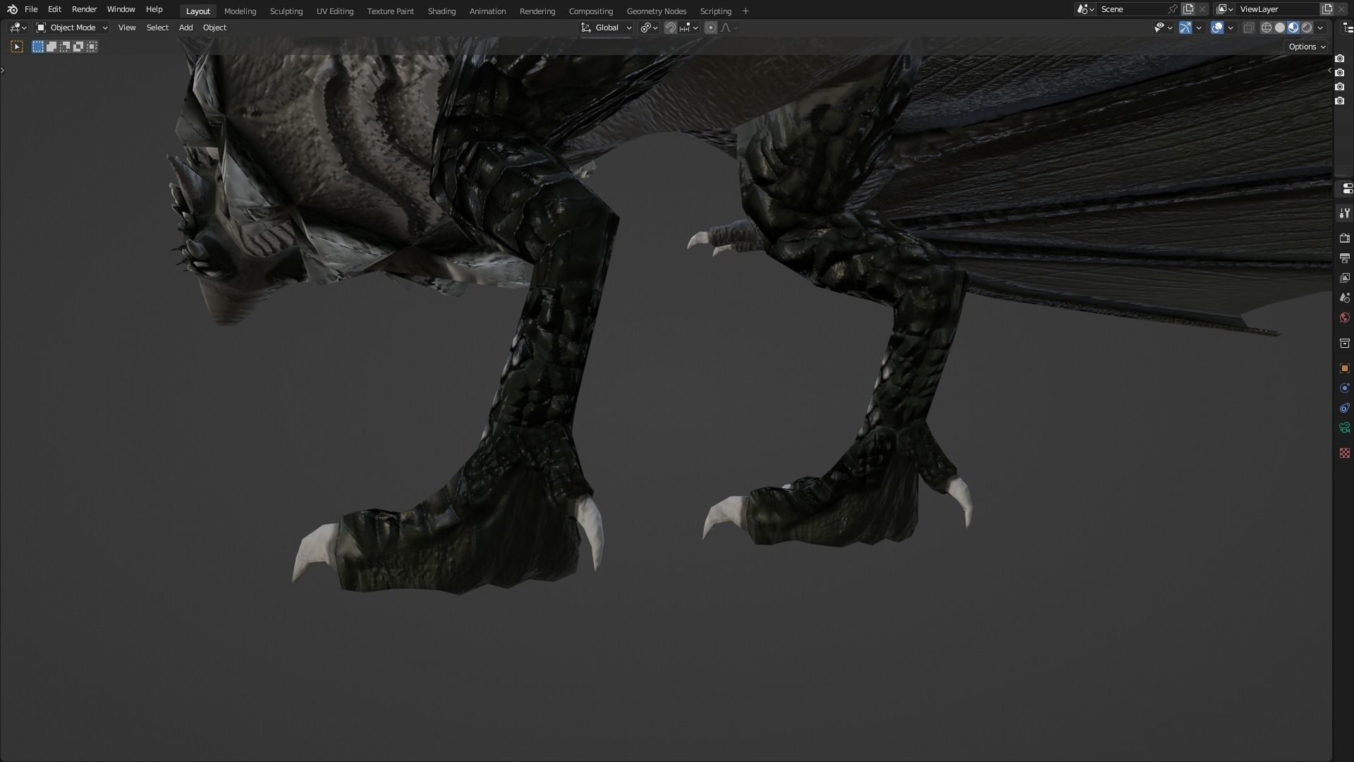 Low Poly Wyvern Dragon Animated Model Low-poly 3D model_98