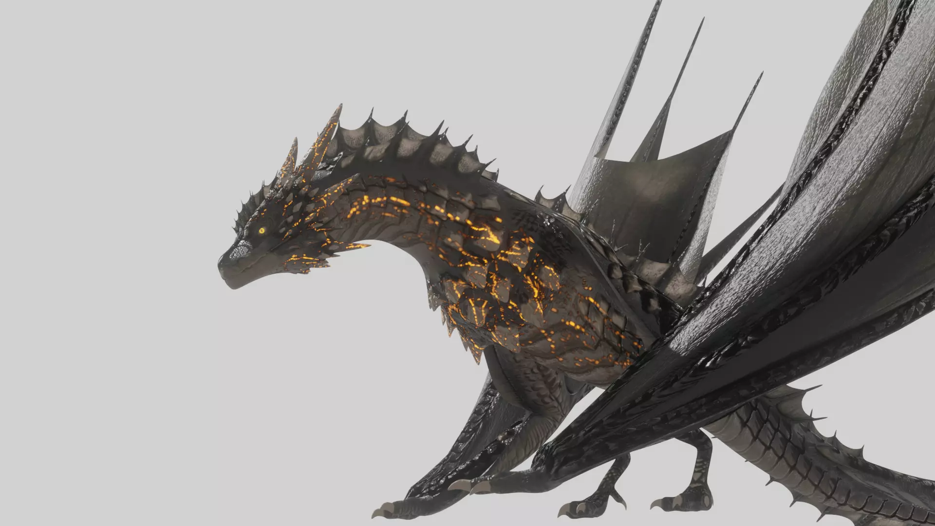 Low Poly Wyvern Dragon Animated Model Low-poly 3D model_0