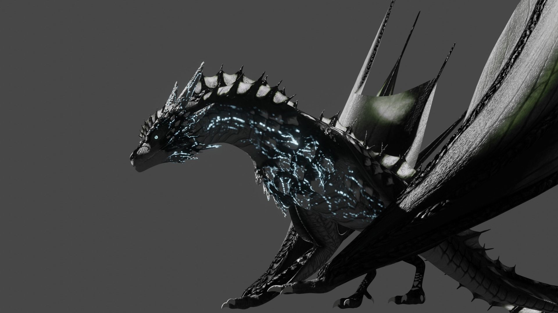 Low Poly Wyvern Dragon Animated Model Low-poly 3D model_19