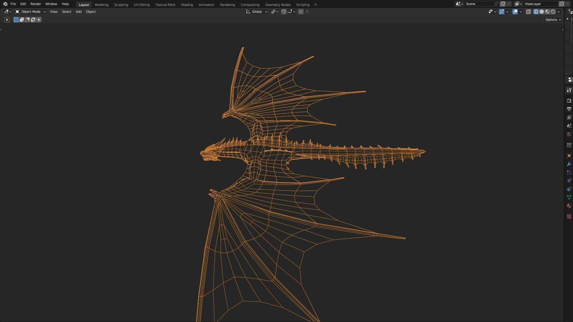 Low Poly Wyvern Dragon Animated Model Low-poly 3D model_32