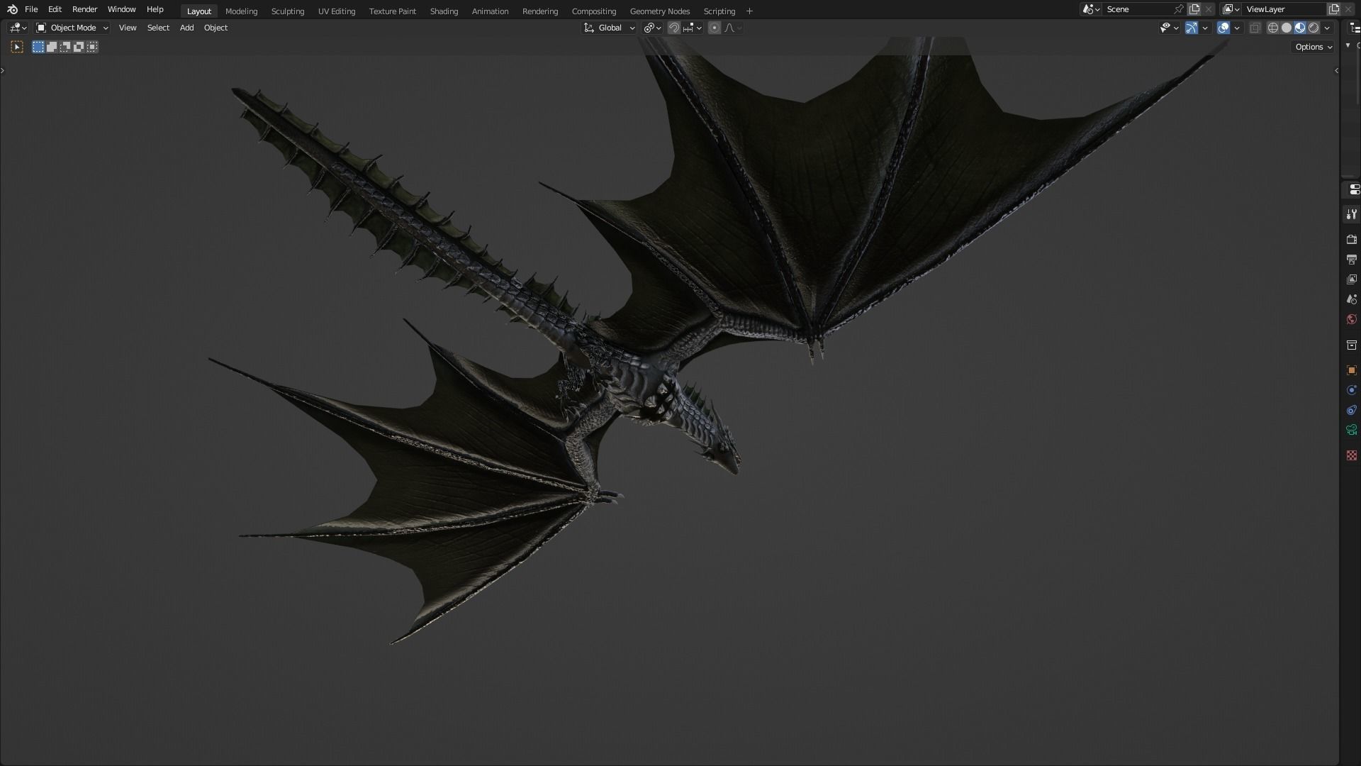Low Poly Wyvern Dragon Animated Model Low-poly 3D model_66