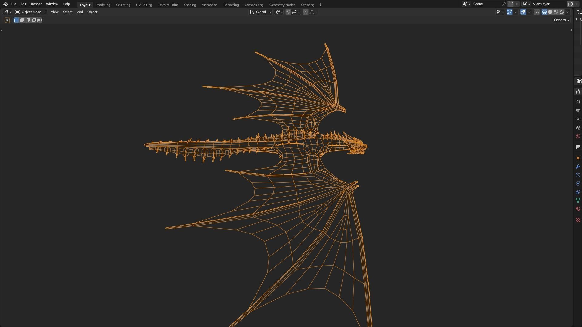 Low Poly Wyvern Dragon Animated Model Low-poly 3D model_36