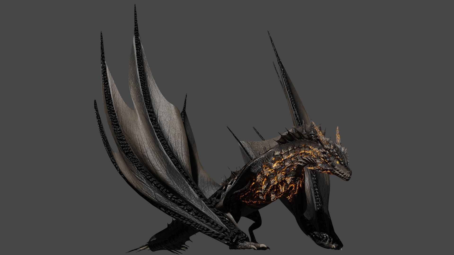 Low Poly Wyvern Dragon Animated Model Low-poly 3D model_16