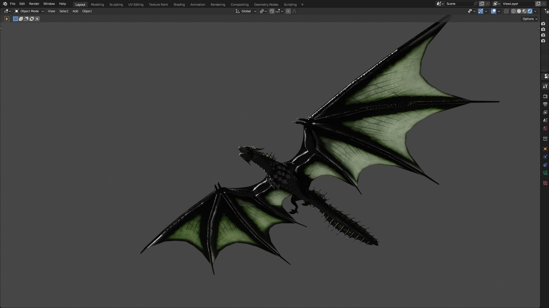 Low Poly Wyvern Dragon Animated Model Low-poly 3D model_86