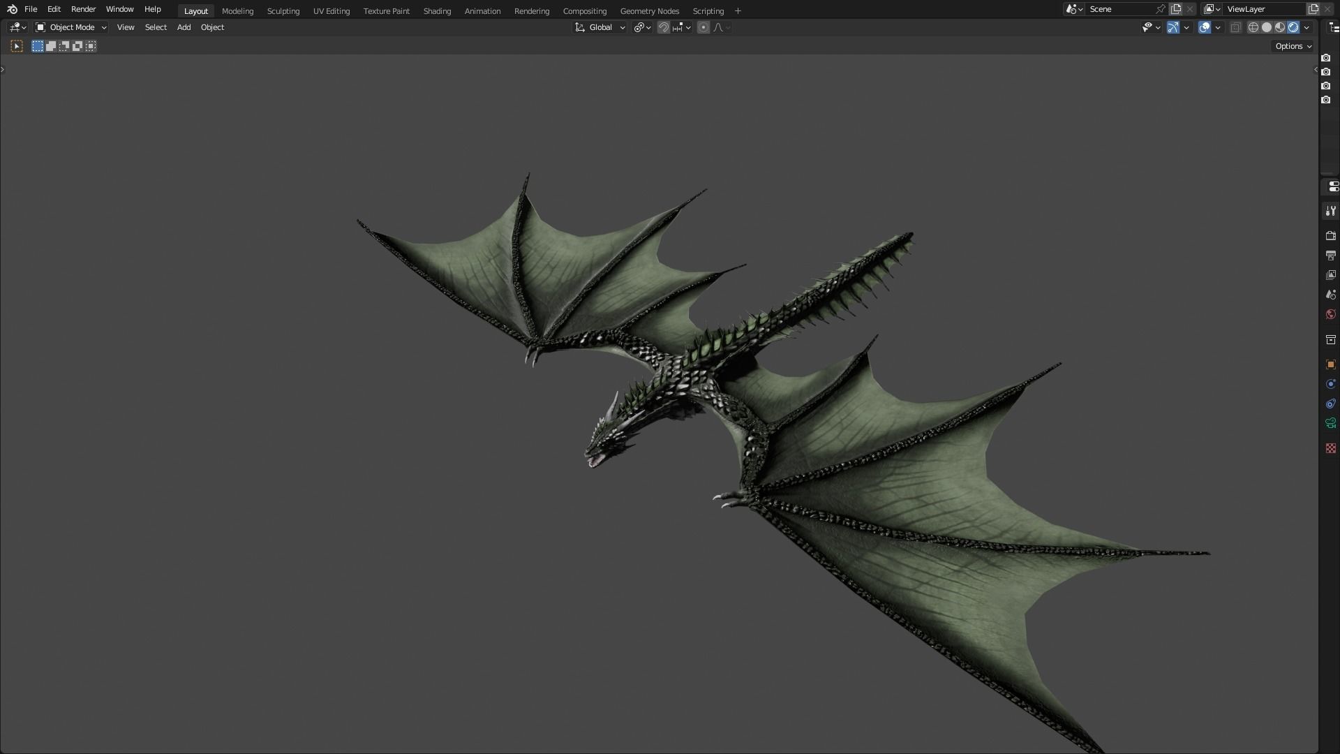 Low Poly Wyvern Dragon Animated Model Low-poly 3D model_78