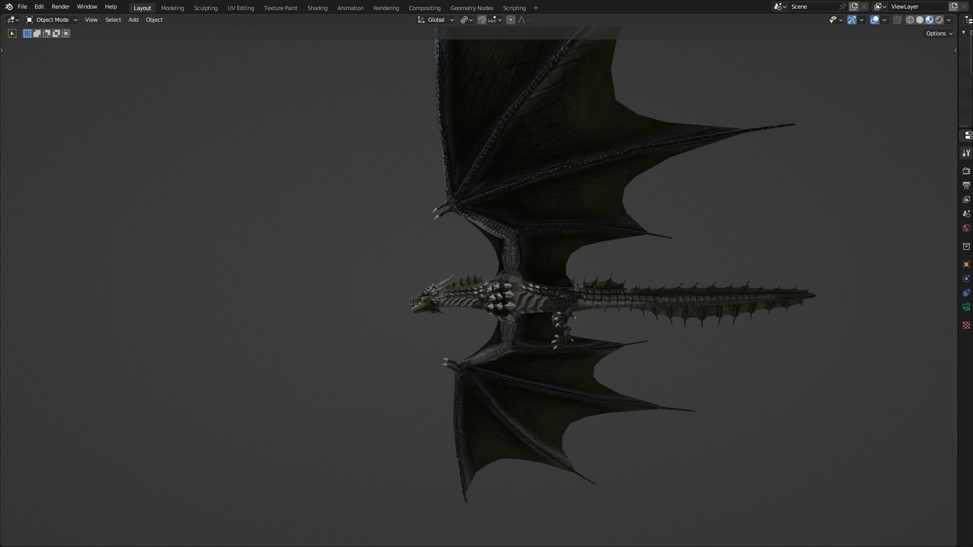 Low Poly Wyvern Dragon Animated Model Low-poly 3D model_63