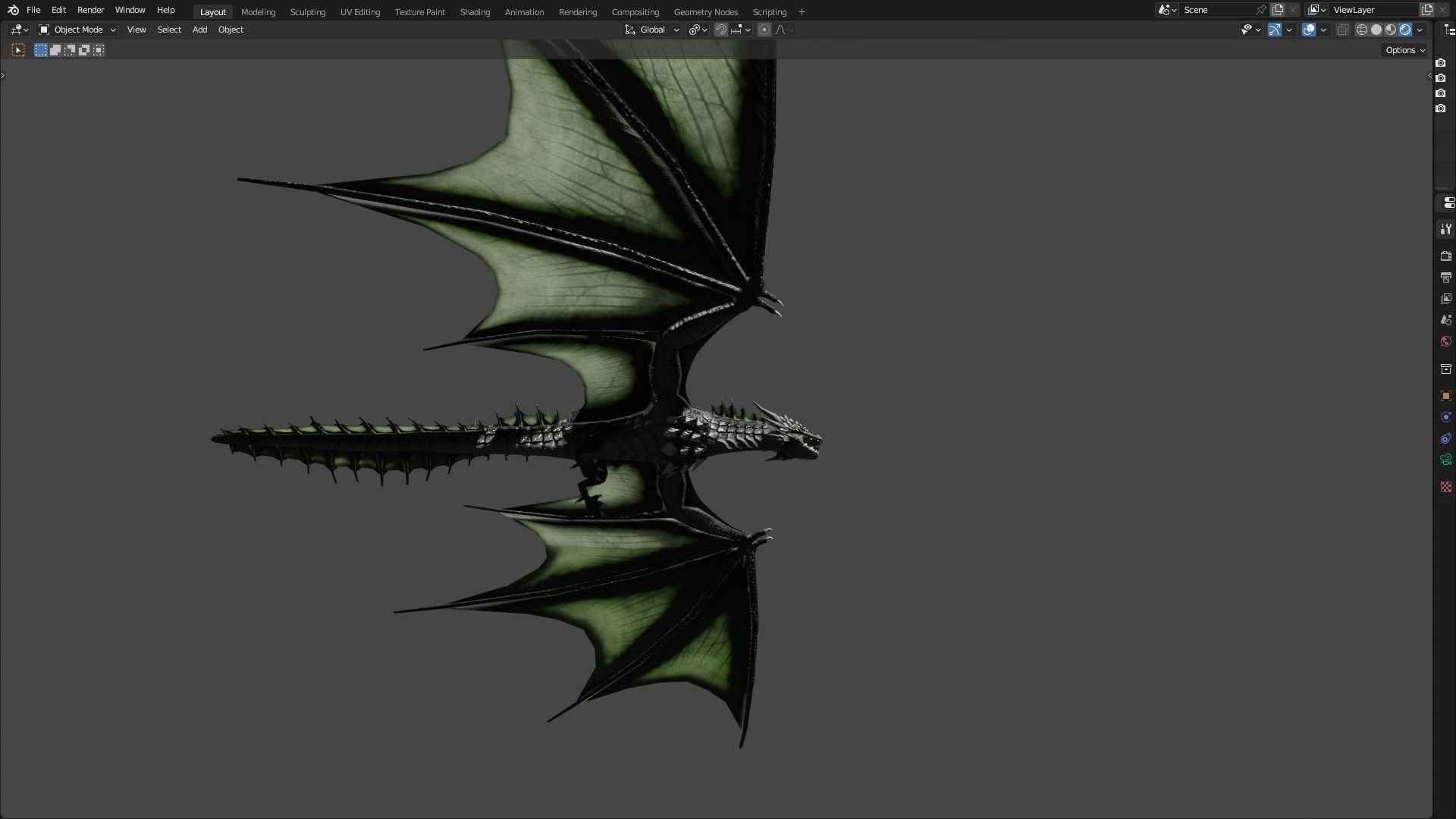 Low Poly Wyvern Dragon Animated Model Low-poly 3D model_91