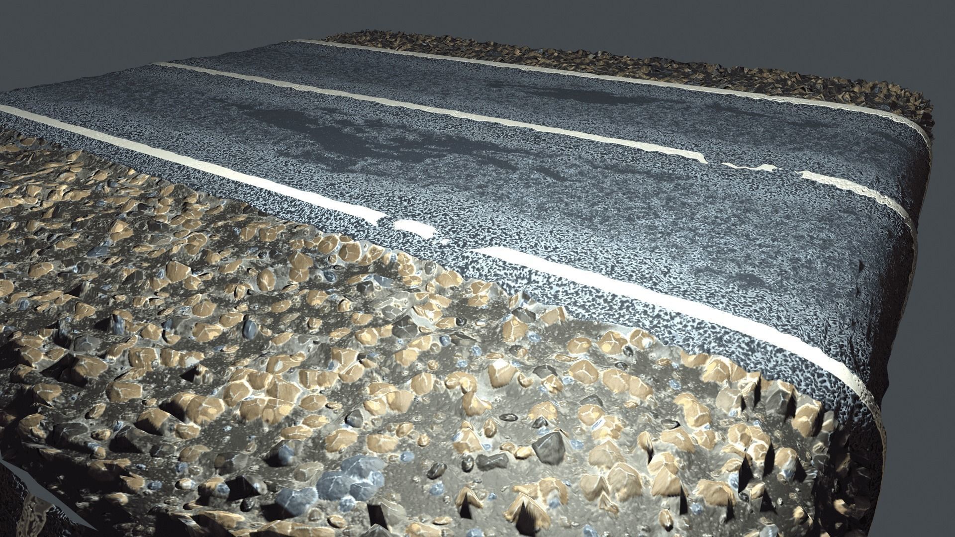 REALISTIC  ROAD PBR TEXTURE - SEAMLESS Texture and sbsar File Texture_11